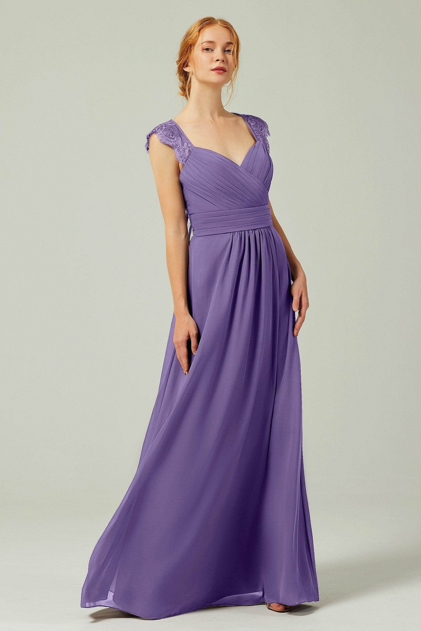 A-Line Floor Length Chiffon Bridesmaid Dress Formal Dresses CB0298 - COCOMELODY