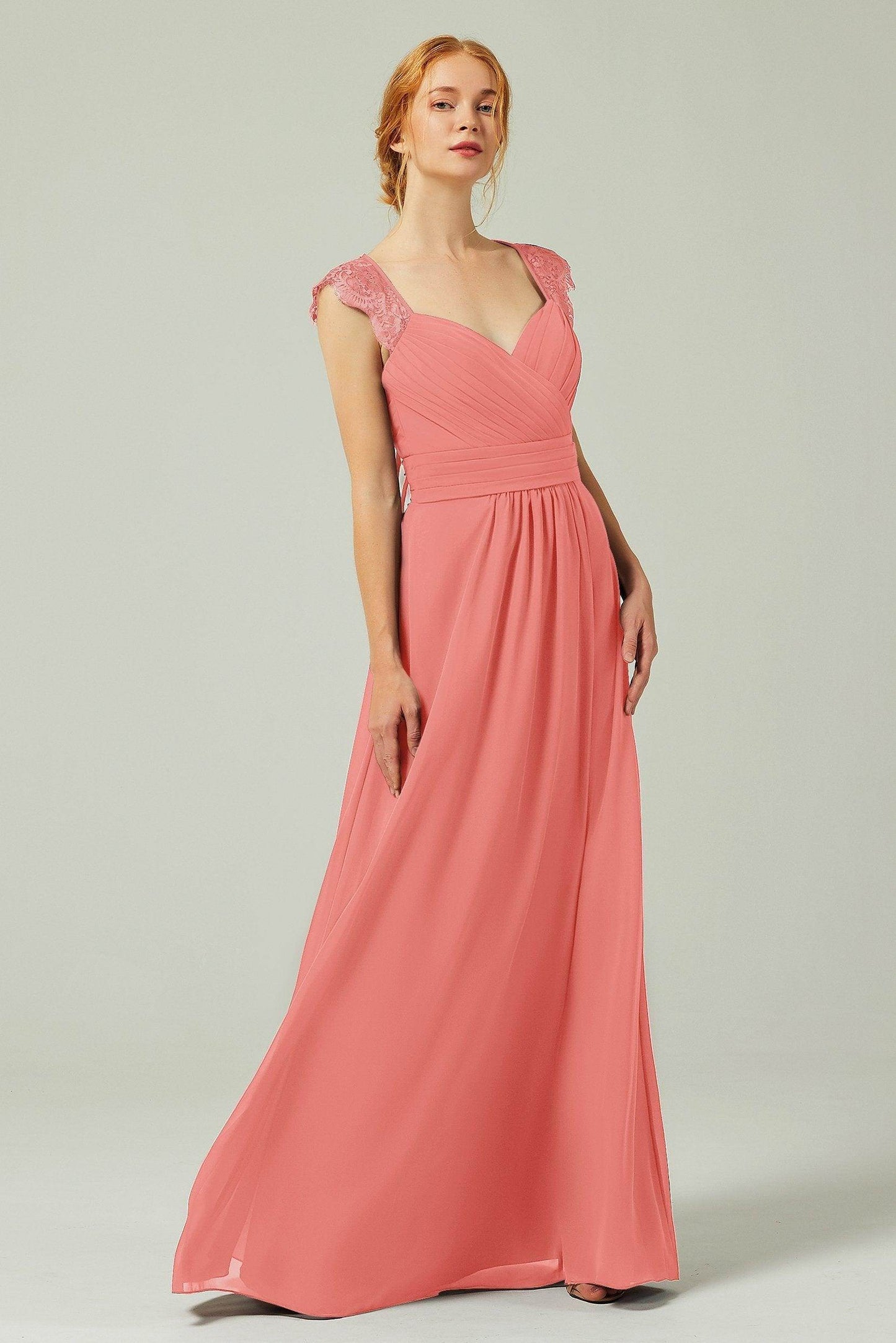 A-Line Floor Length Chiffon Bridesmaid Dress Formal Dresses CB0298 - COCOMELODY