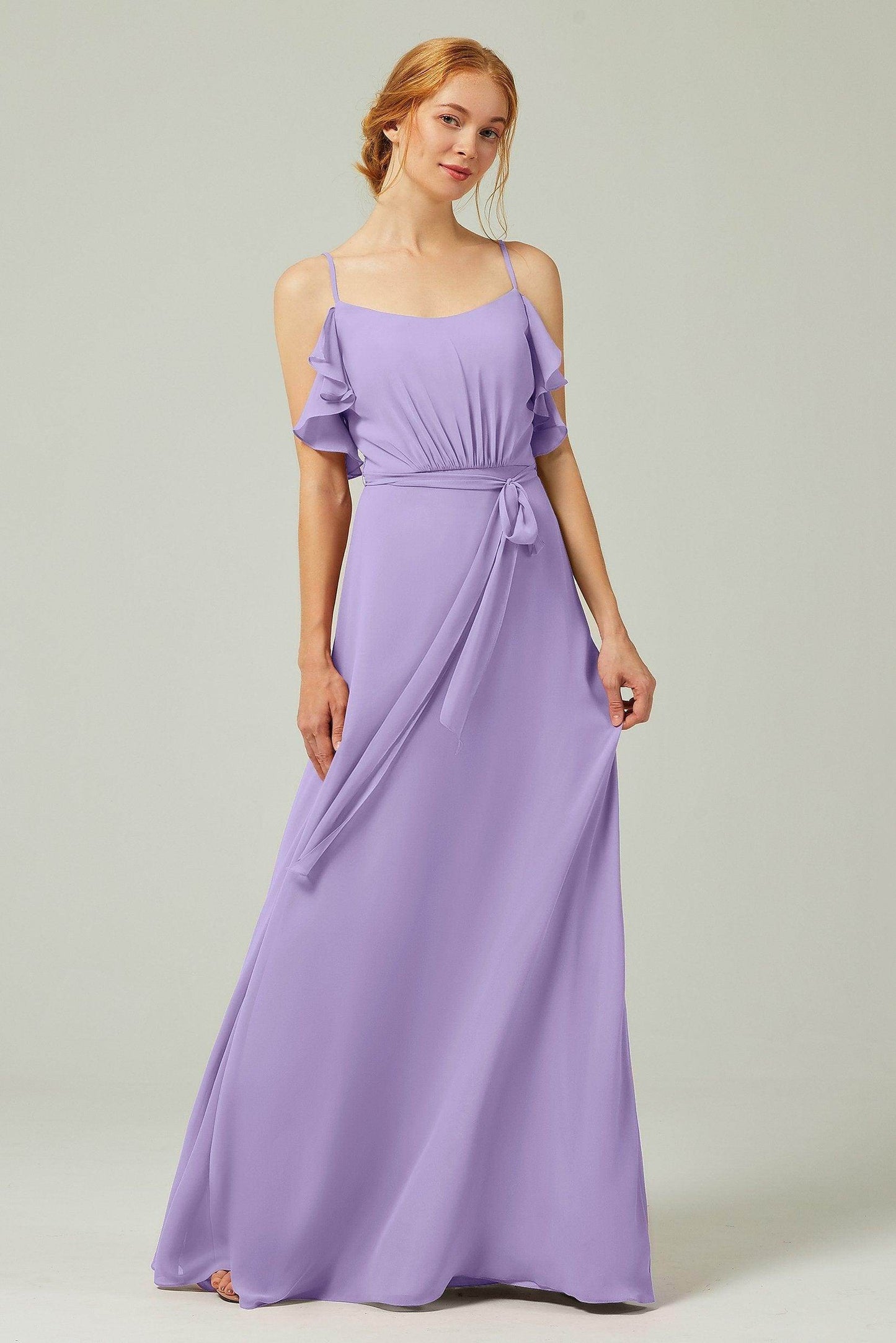 A-Line Floor Length Chiffon Bridesmaid Dress CB0299 - COCOMELODY
