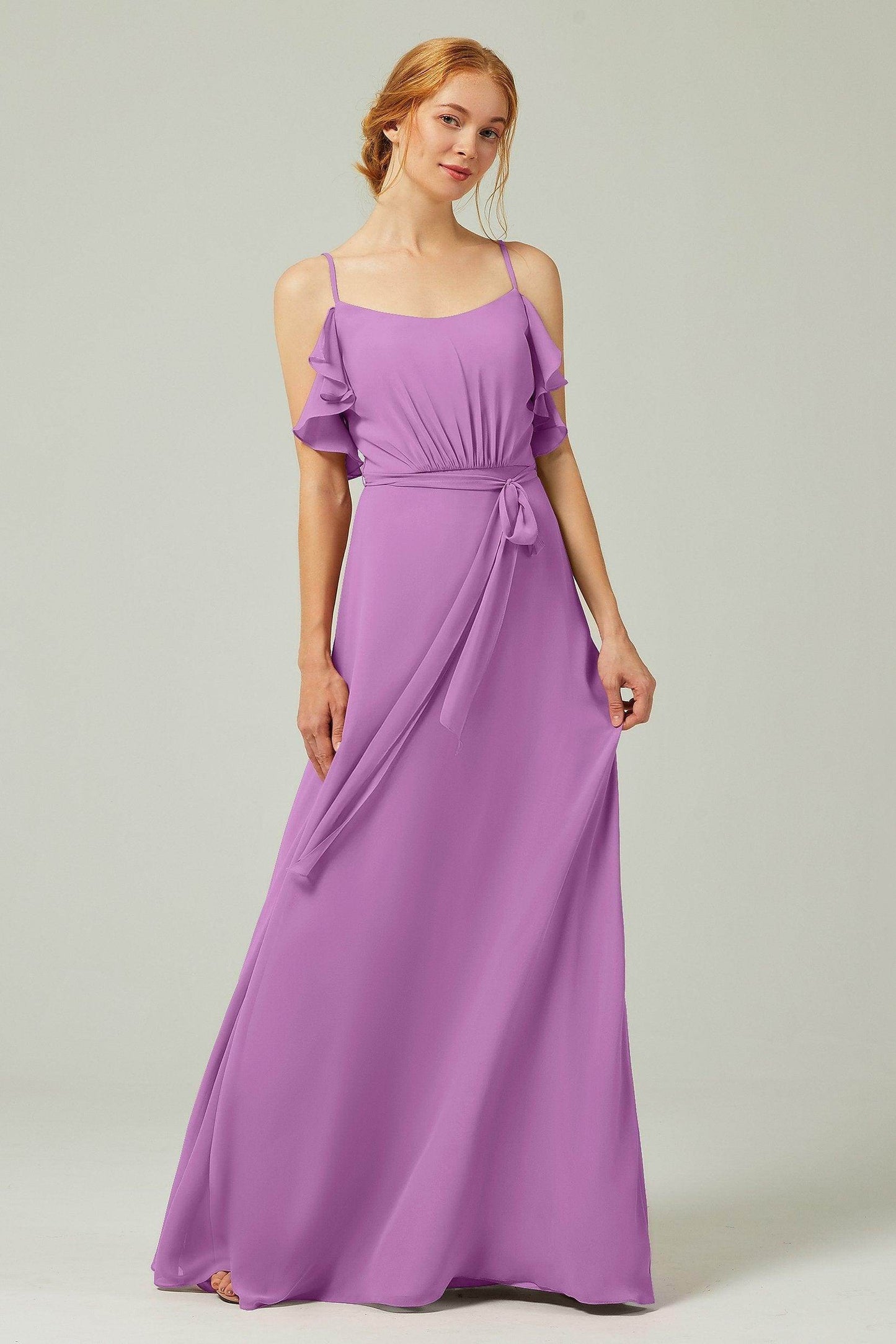 A-Line Floor Length Chiffon Bridesmaid Dress CB0299 - COCOMELODY