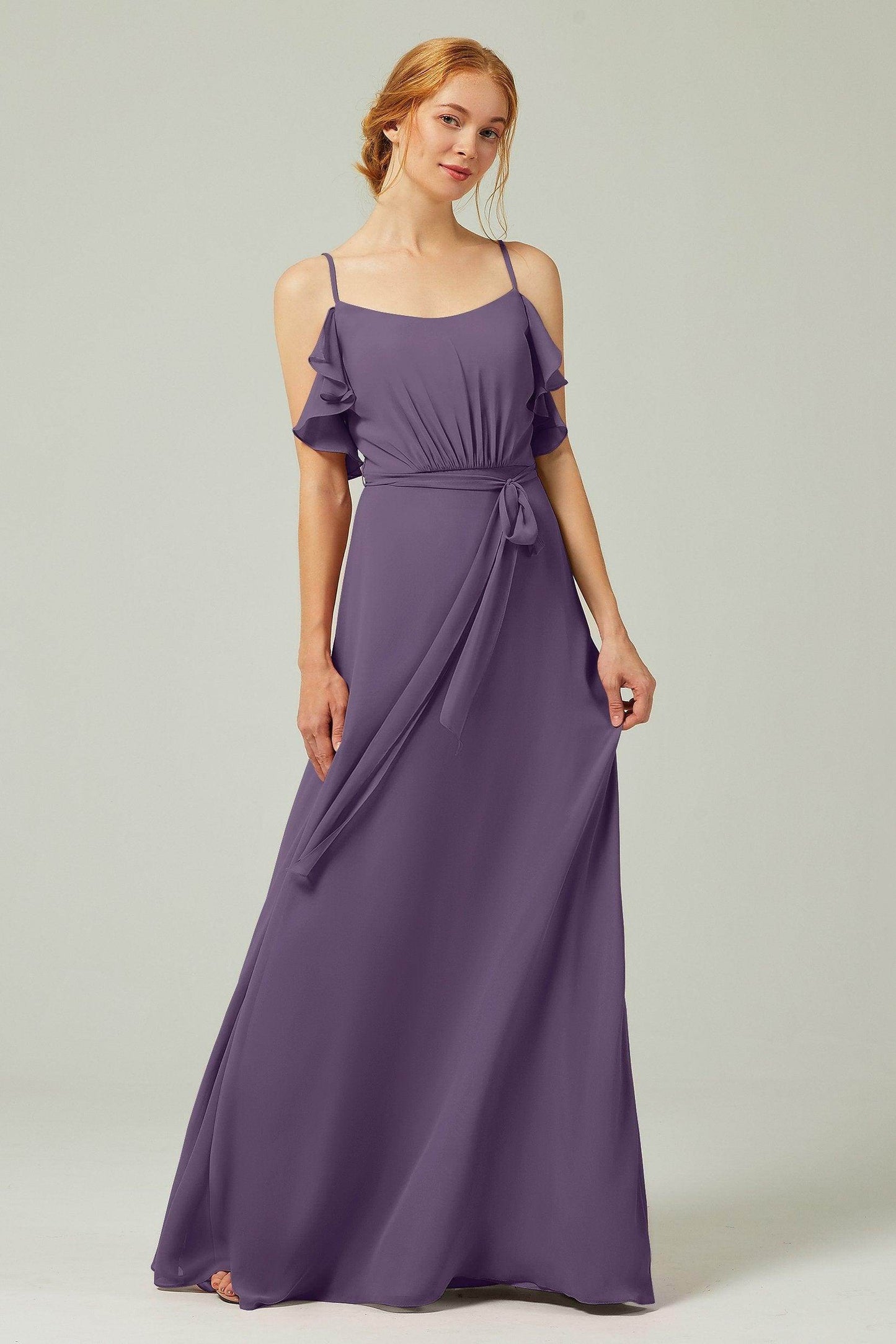 A-Line Floor Length Chiffon Bridesmaid Dress CB0299 - COCOMELODY