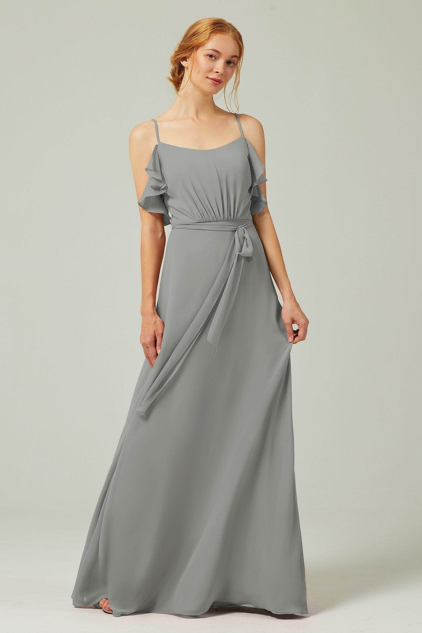 A-Line Floor Length Chiffon Bridesmaid Dress CB0299 - COCOMELODY