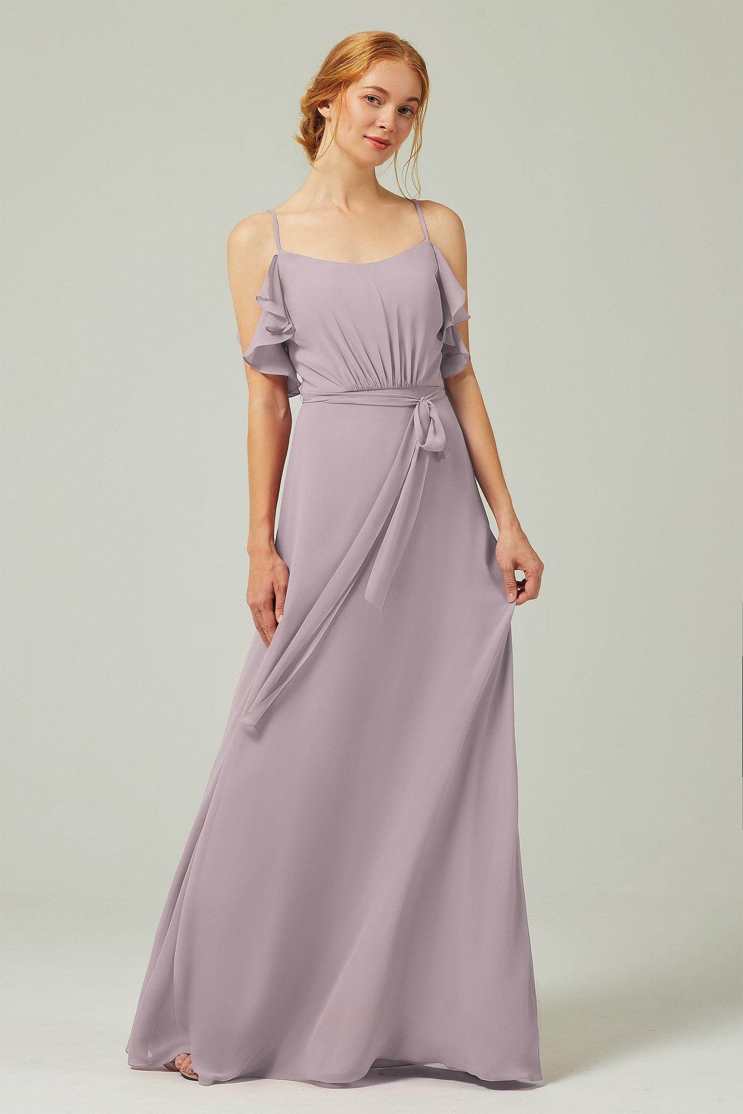 A-Line Floor Length Chiffon Bridesmaid Dress CB0299 - COCOMELODY