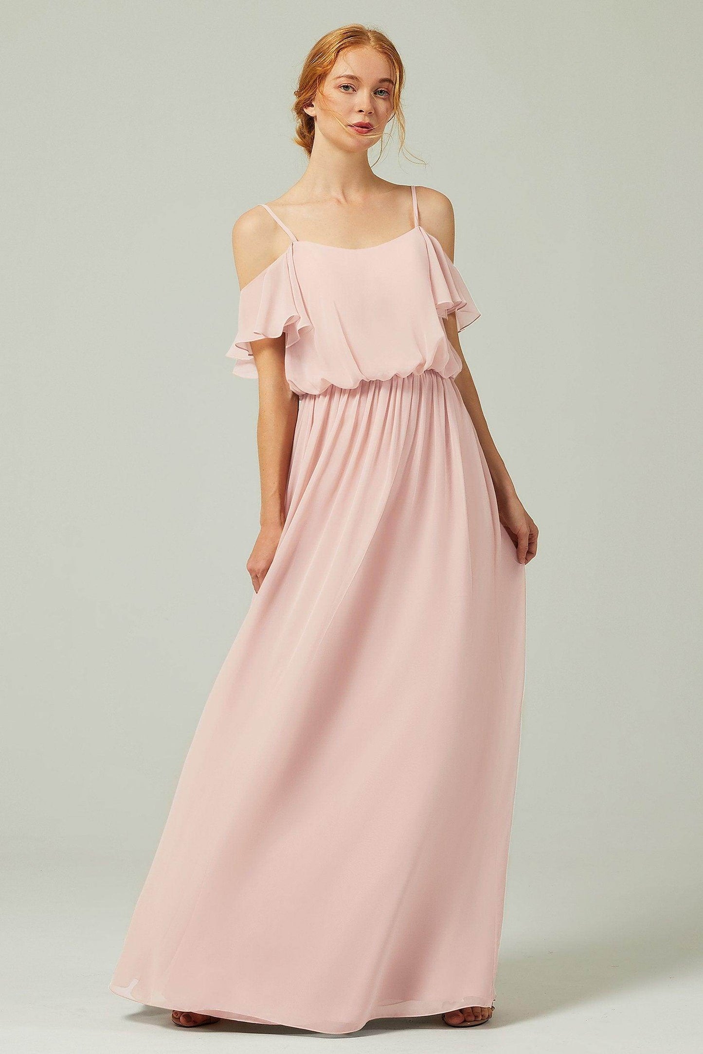 A-Line Floor Length Chiffon Bridesmaid Dress CB0300 - COCOMELODY