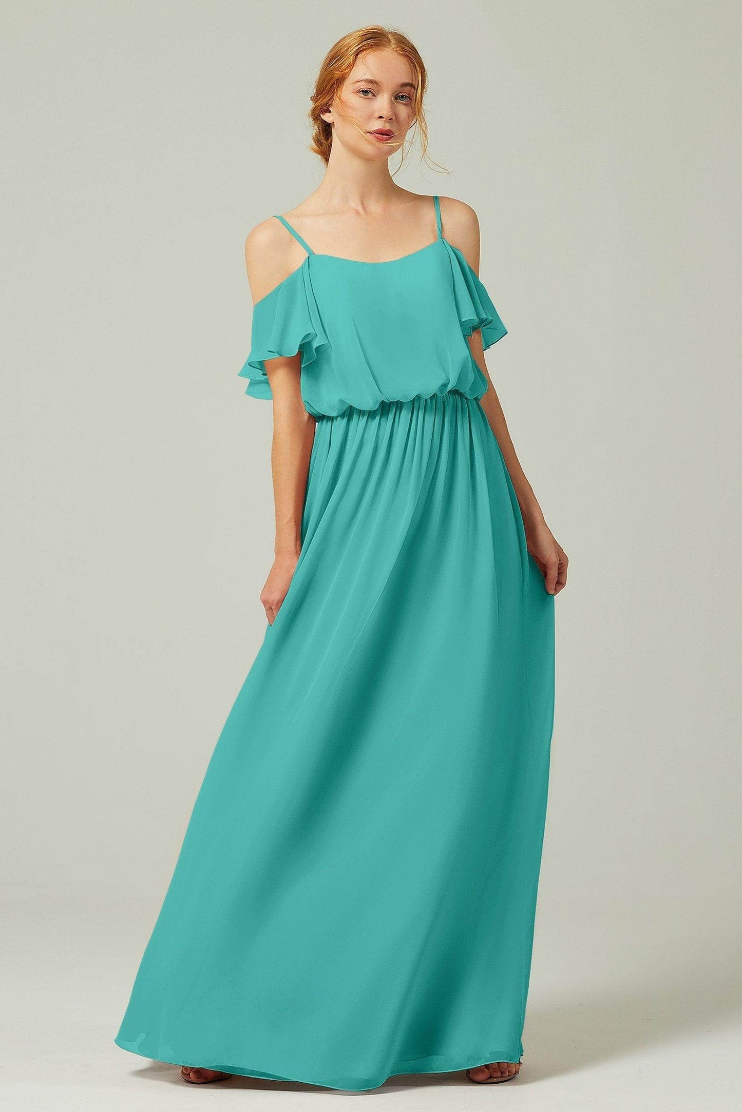 A-Line Floor Length Chiffon Bridesmaid Dress CB0300 - COCOMELODY