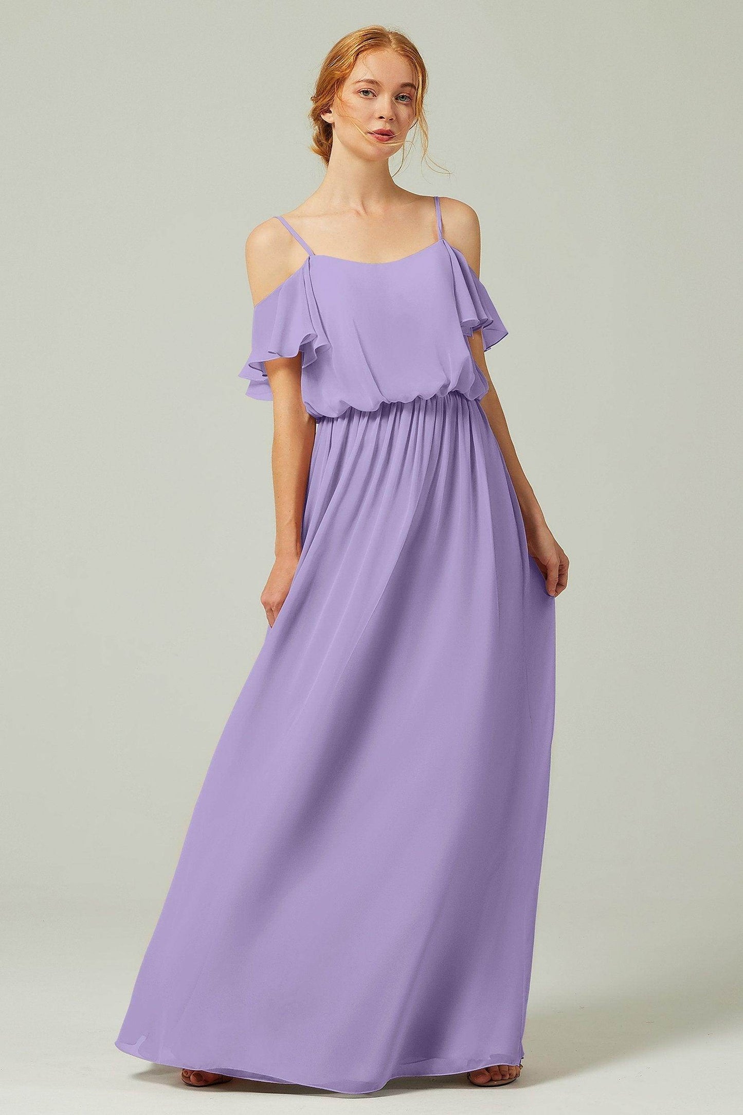 A-Line Floor Length Chiffon Bridesmaid Dress CB0300 - COCOMELODY