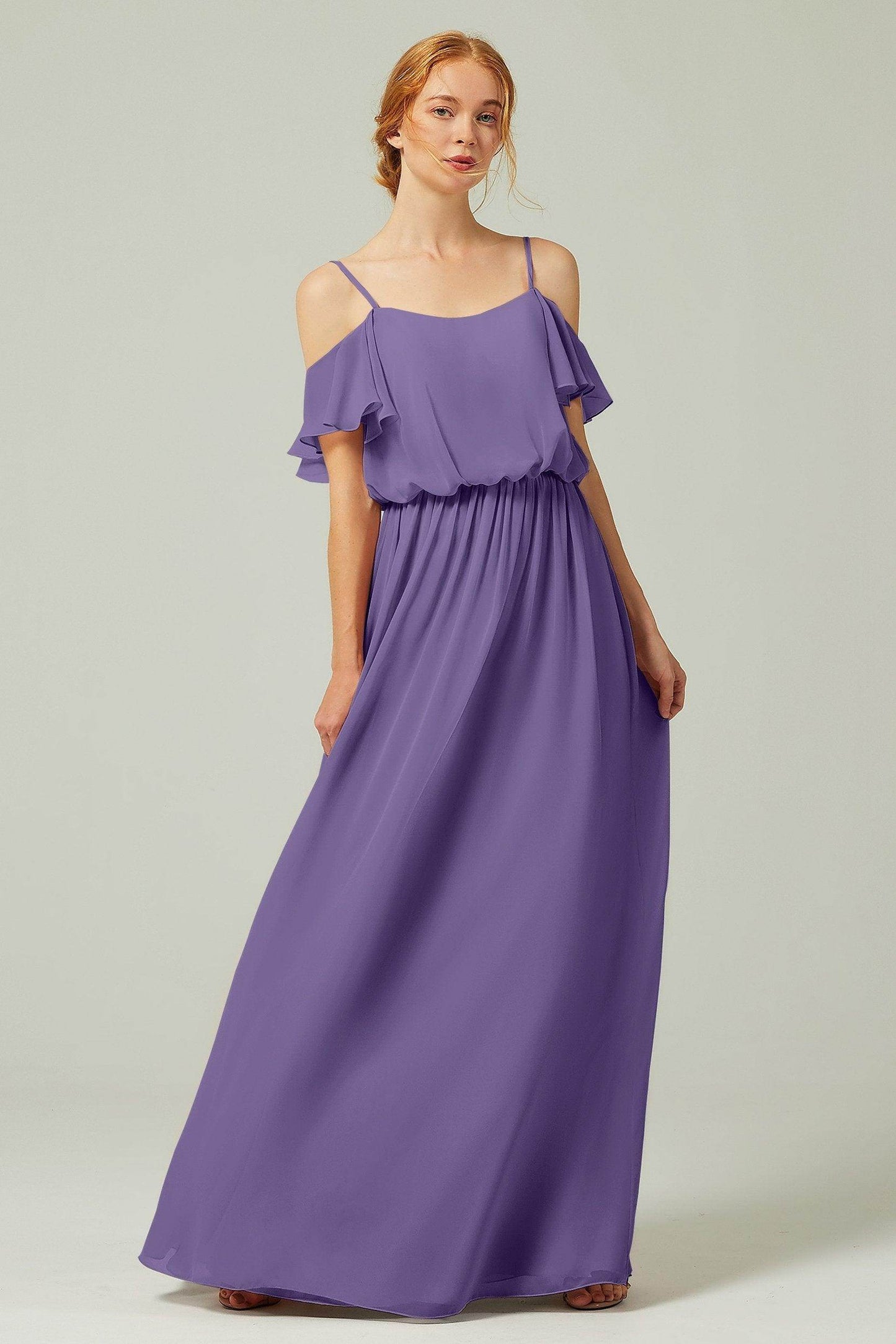 A-Line Floor Length Chiffon Bridesmaid Dress CB0300 - COCOMELODY