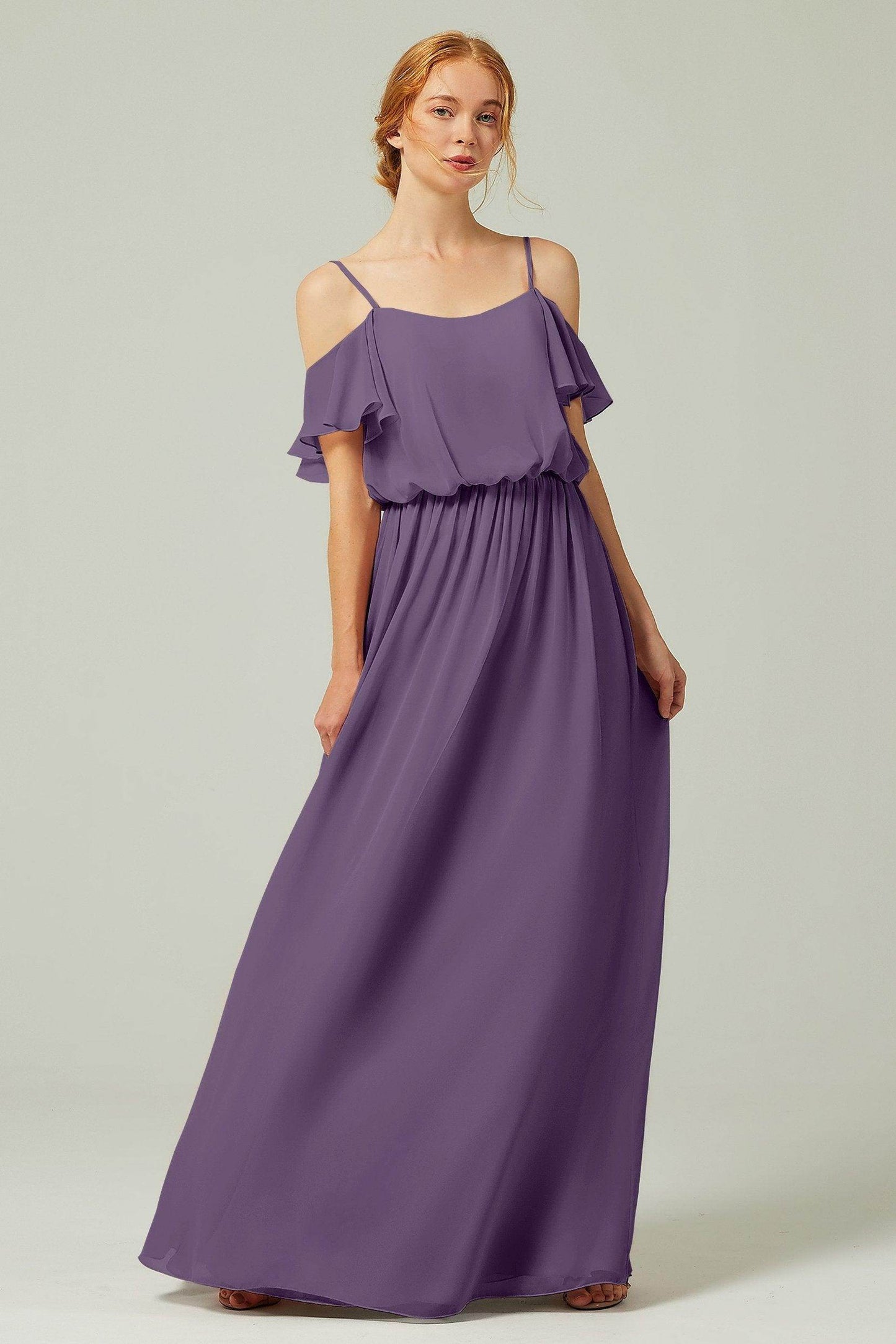 A-Line Floor Length Chiffon Bridesmaid Dress CB0300 - COCOMELODY