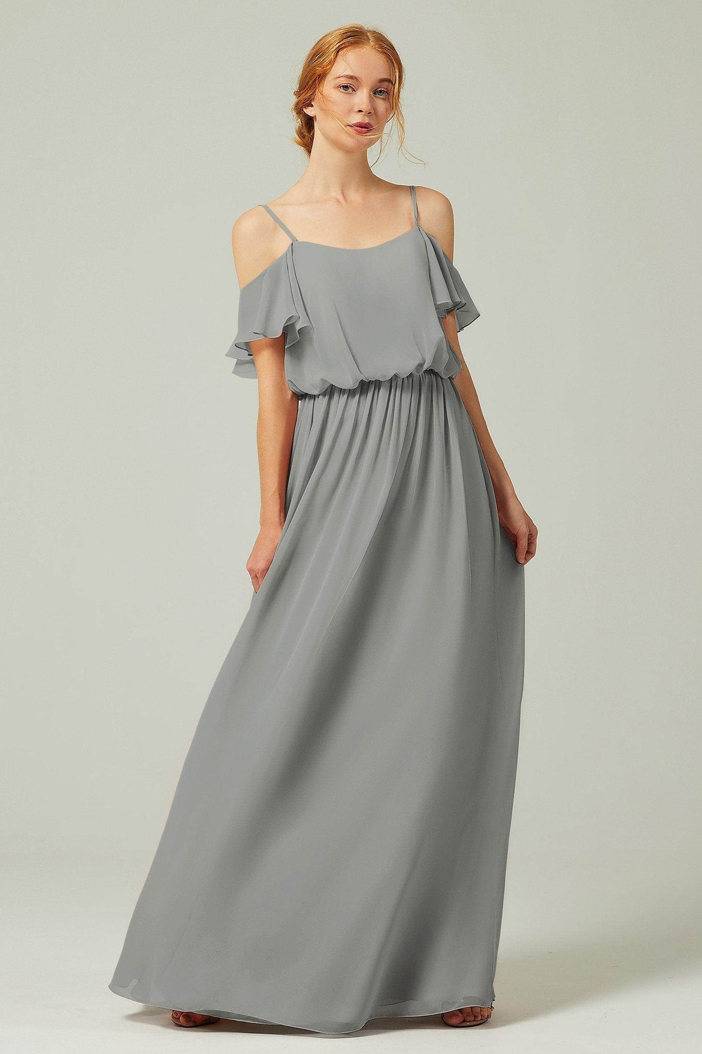 A-Line Floor Length Chiffon Bridesmaid Dress CB0300 - COCOMELODY