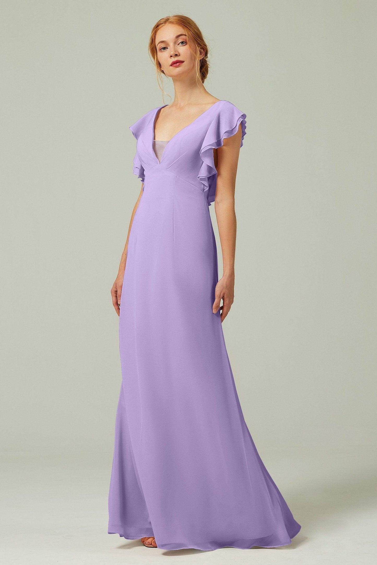 Sheath-Column Floor Length Chiffon Bridesmaid Dress CB0304 - COCOMELODY