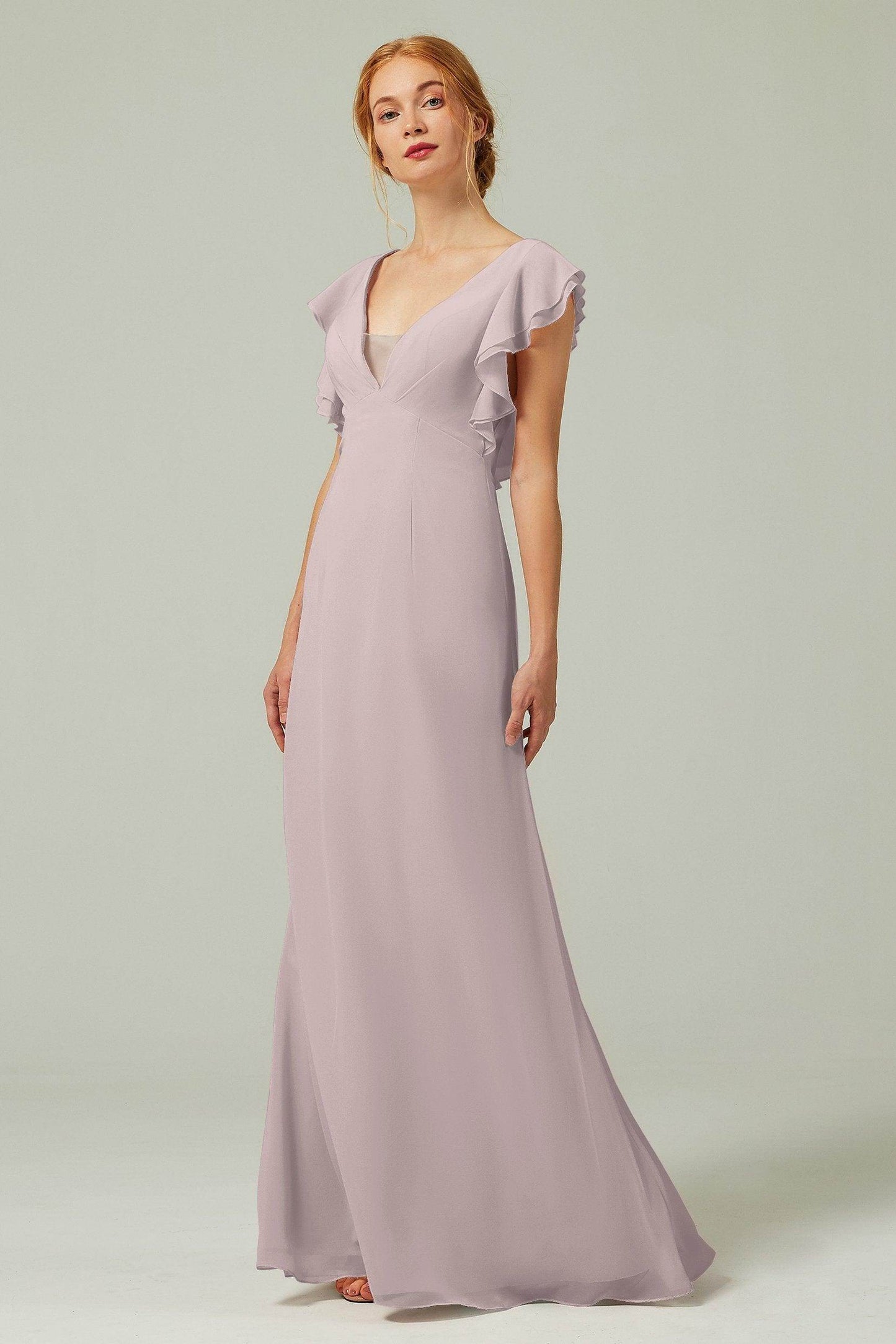 Sheath-Column Floor Length Chiffon Bridesmaid Dress CB0304 - COCOMELODY