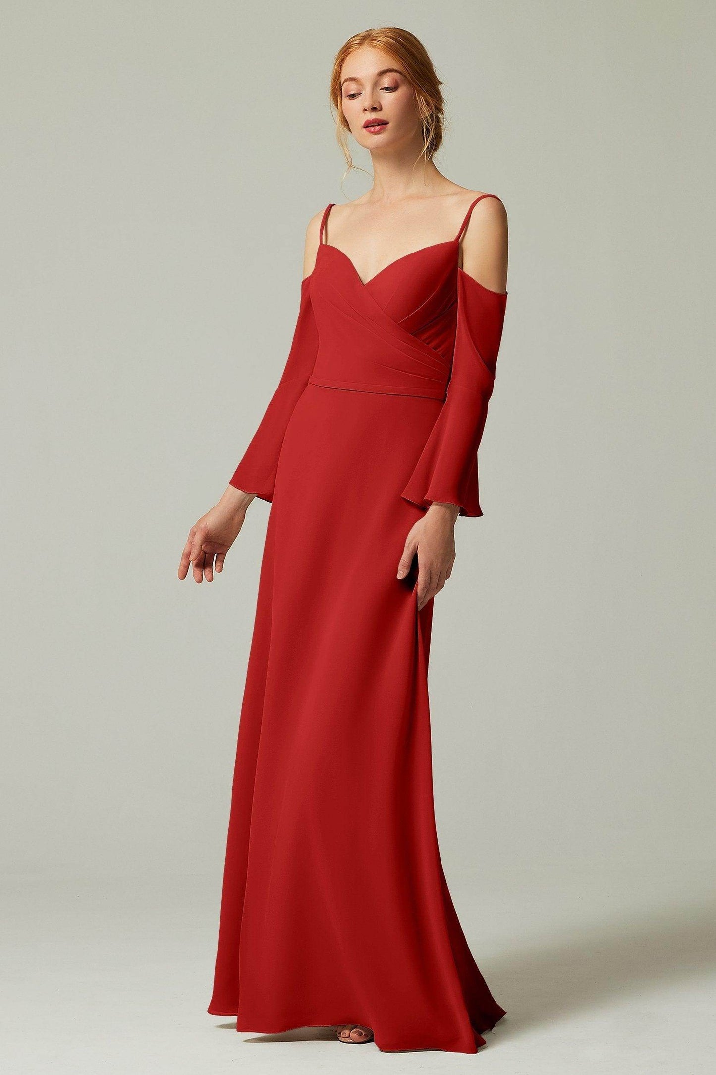 A-Line Floor Length Chiffon Bridesmaid Dress CB0307 - COCOMELODY