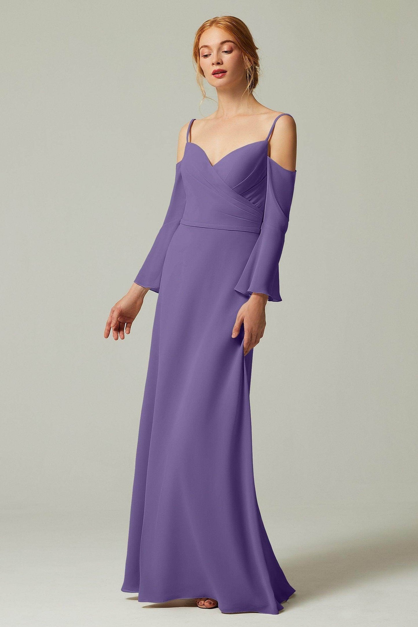 A-Line Floor Length Chiffon Bridesmaid Dress CB0307 - COCOMELODY