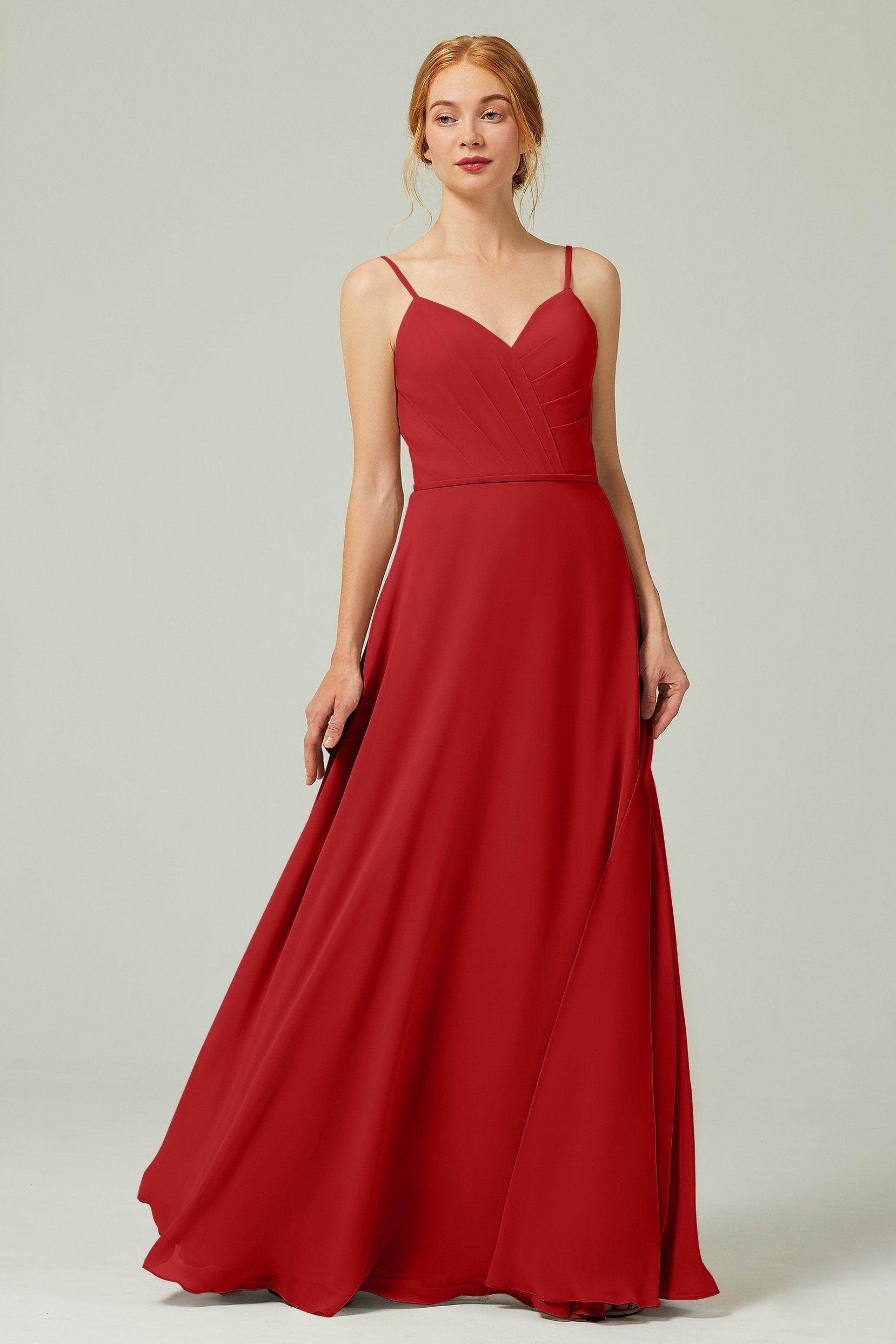 A-Line Floor Length Chiffon Bridesmaid Dress CB0312 - COCOMELODY