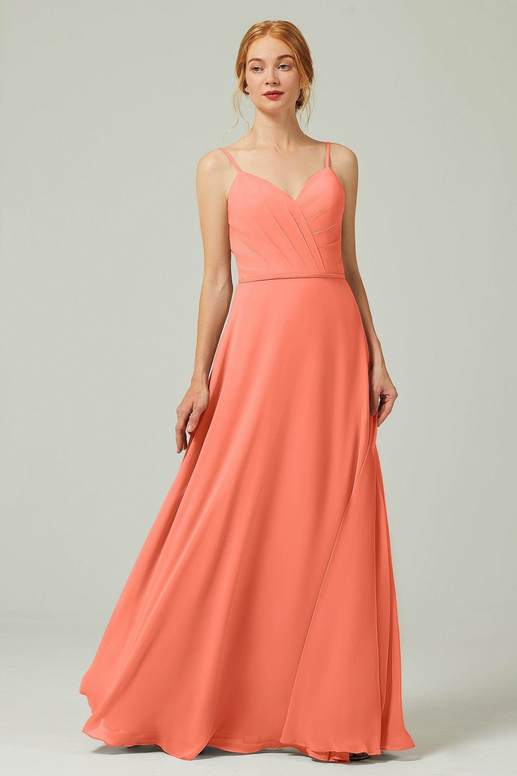 A-Line Floor Length Chiffon Bridesmaid Dress CB0312 - COCOMELODY