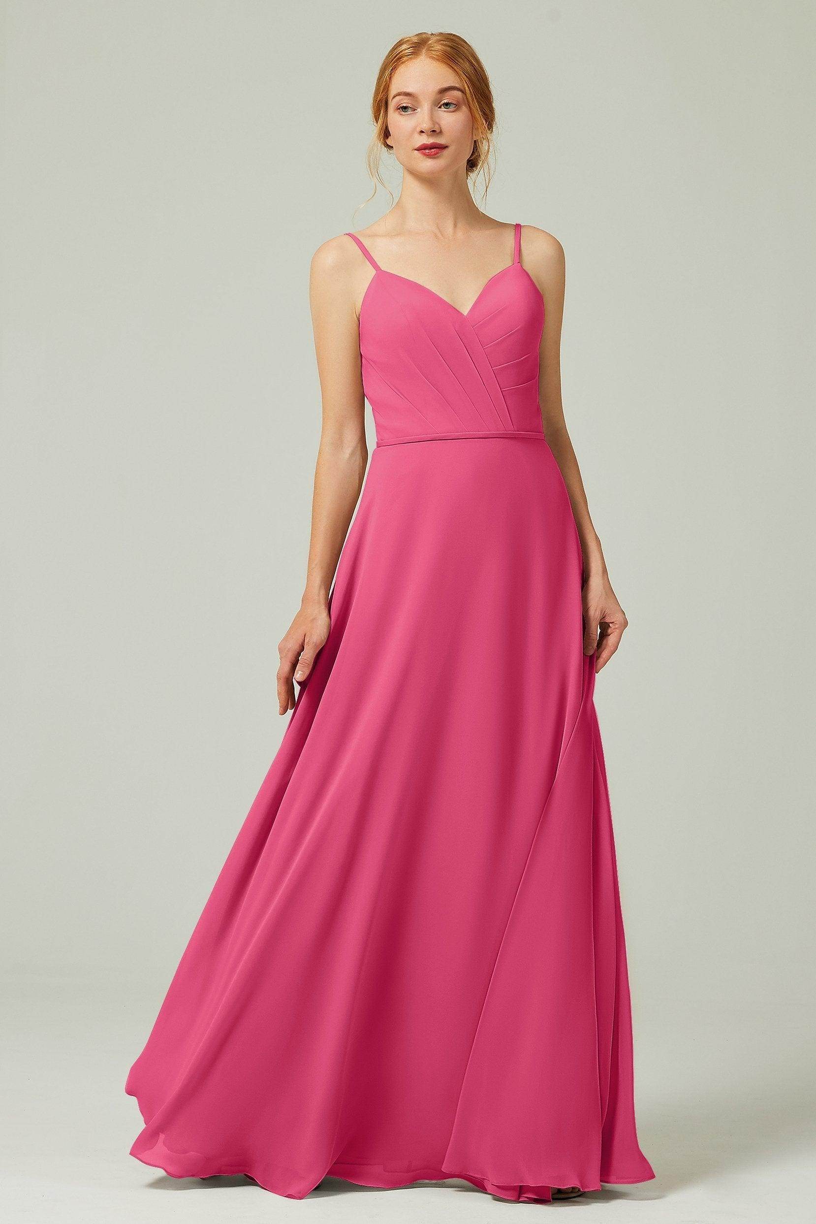 A-Line Floor Length Chiffon Bridesmaid Dress CB0312 - COCOMELODY