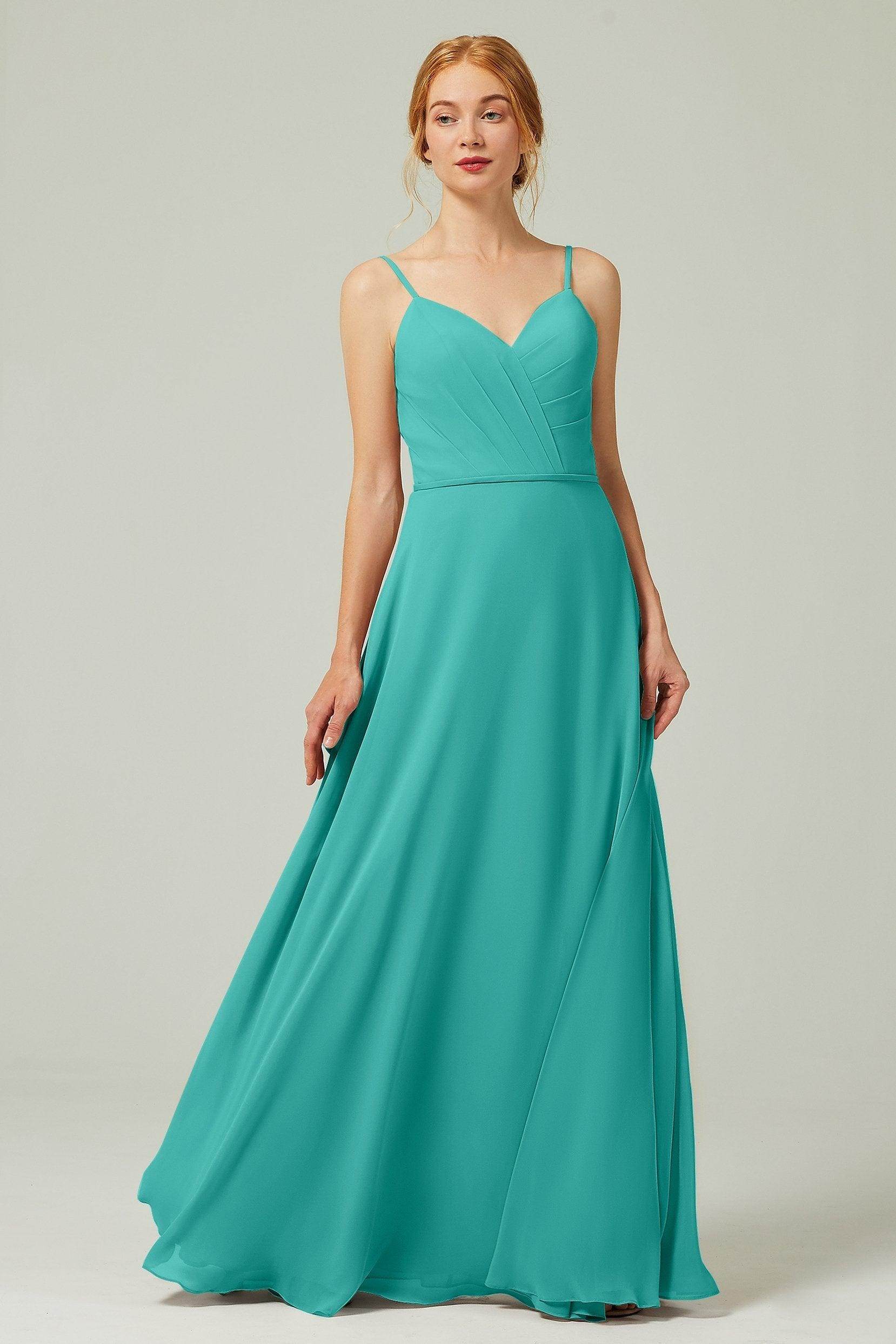 A-Line Floor Length Chiffon Bridesmaid Dress CB0312 - COCOMELODY