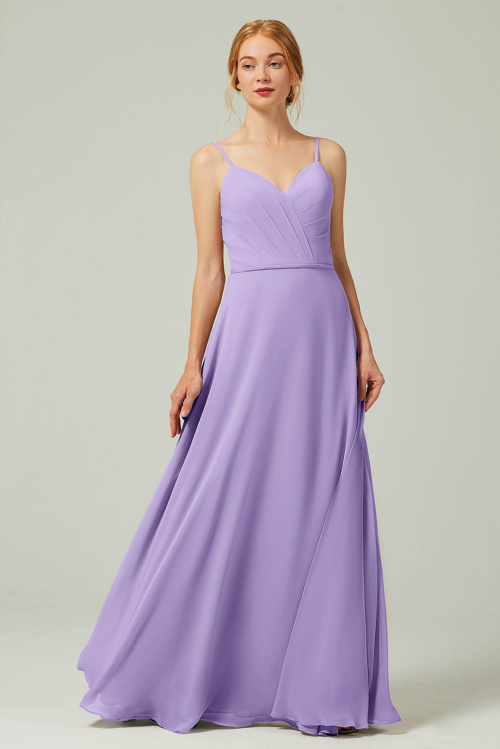 A-Line Floor Length Chiffon Bridesmaid Dress CB0312 - COCOMELODY
