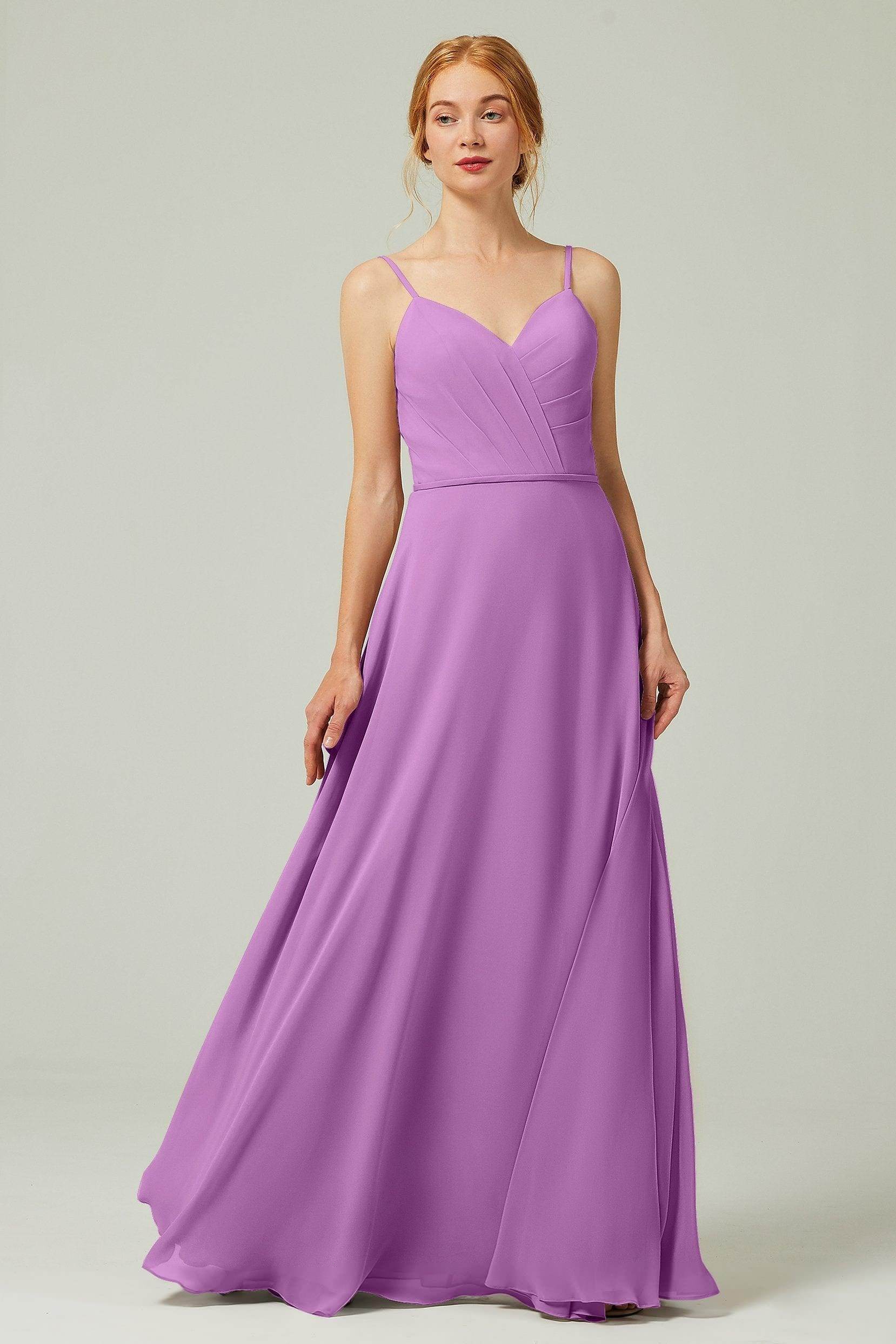 A-Line Floor Length Chiffon Bridesmaid Dress CB0312 - COCOMELODY