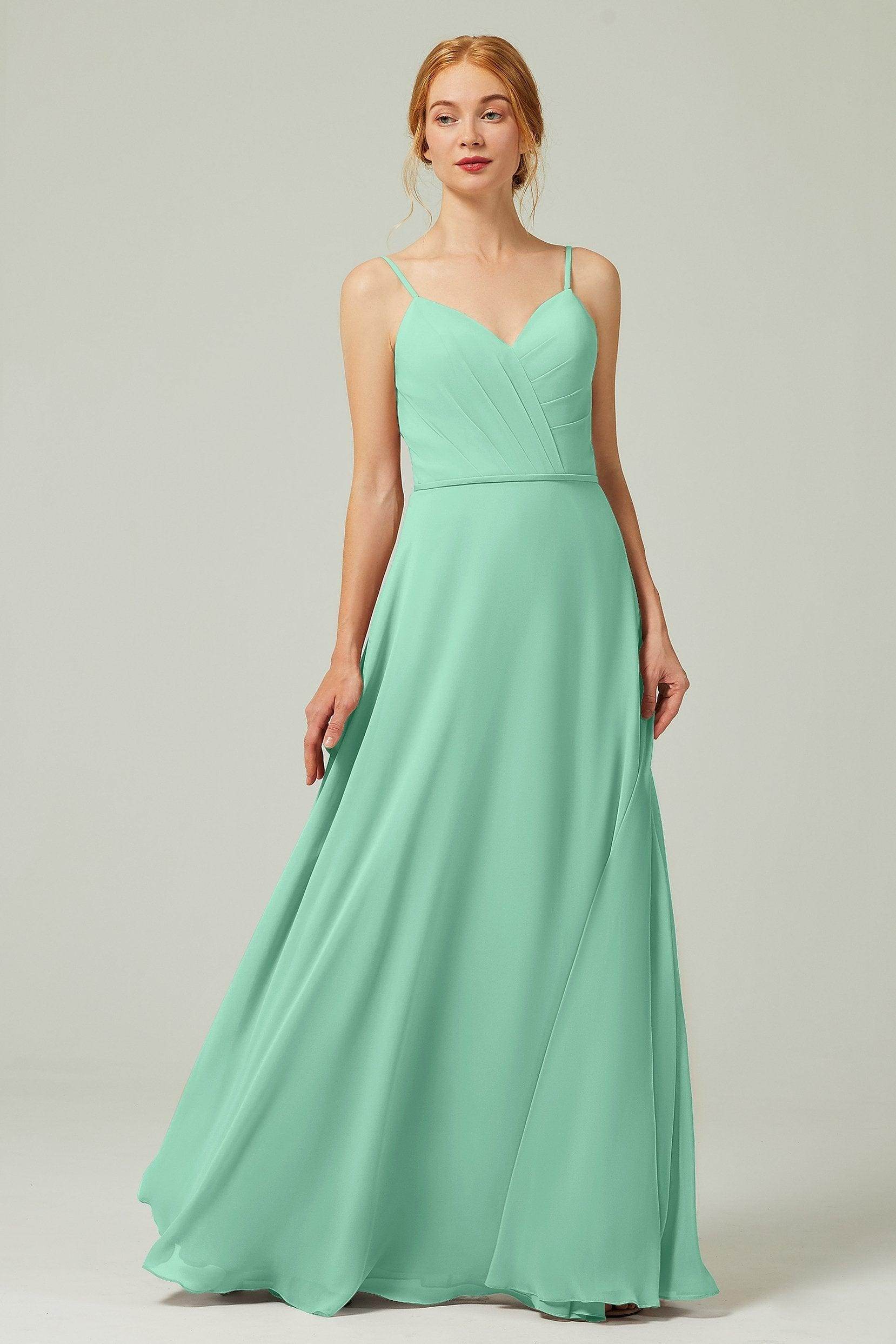 A-Line Floor Length Chiffon Bridesmaid Dress CB0312 - COCOMELODY
