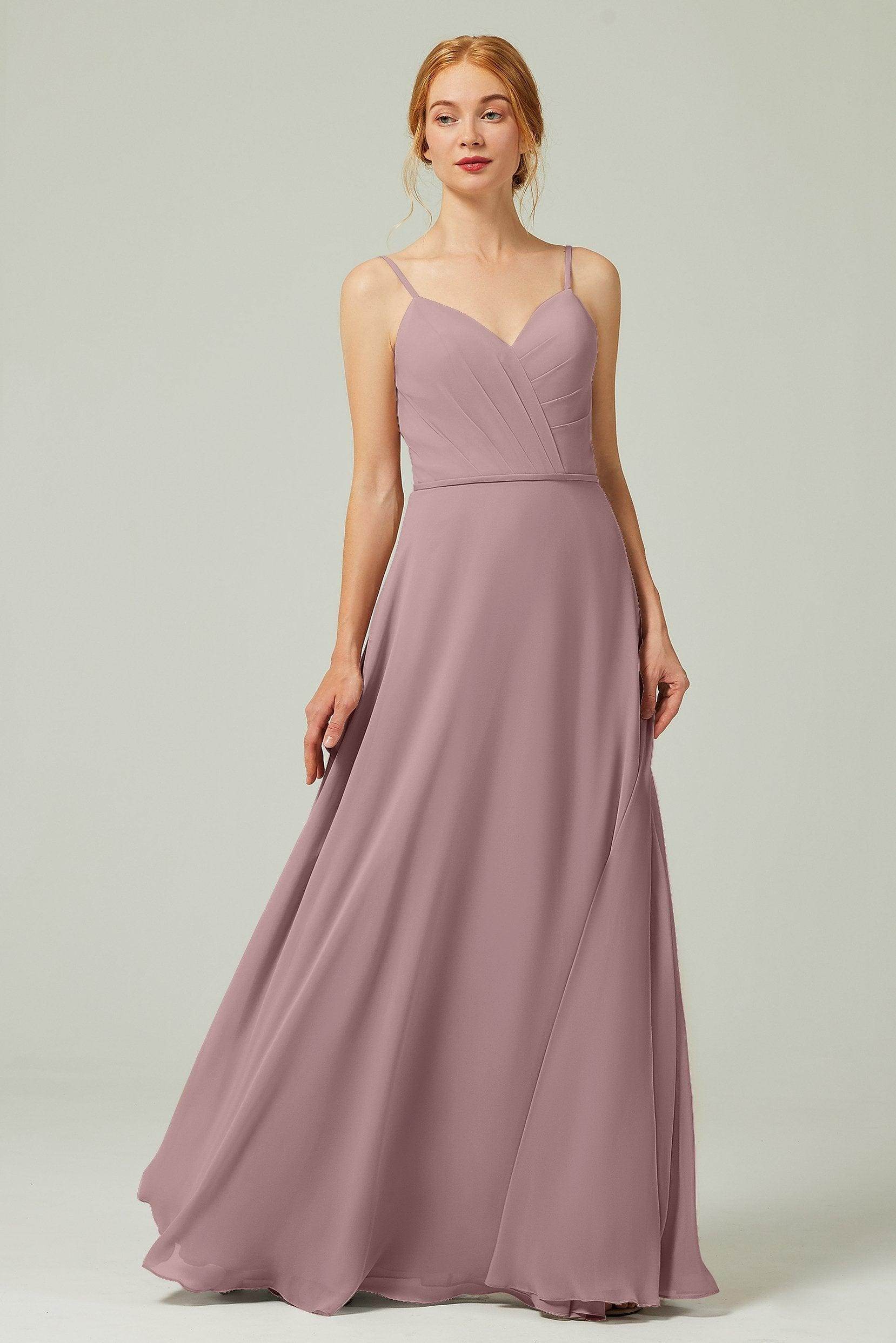 A-Line Floor Length Chiffon Bridesmaid Dress CB0312 - COCOMELODY