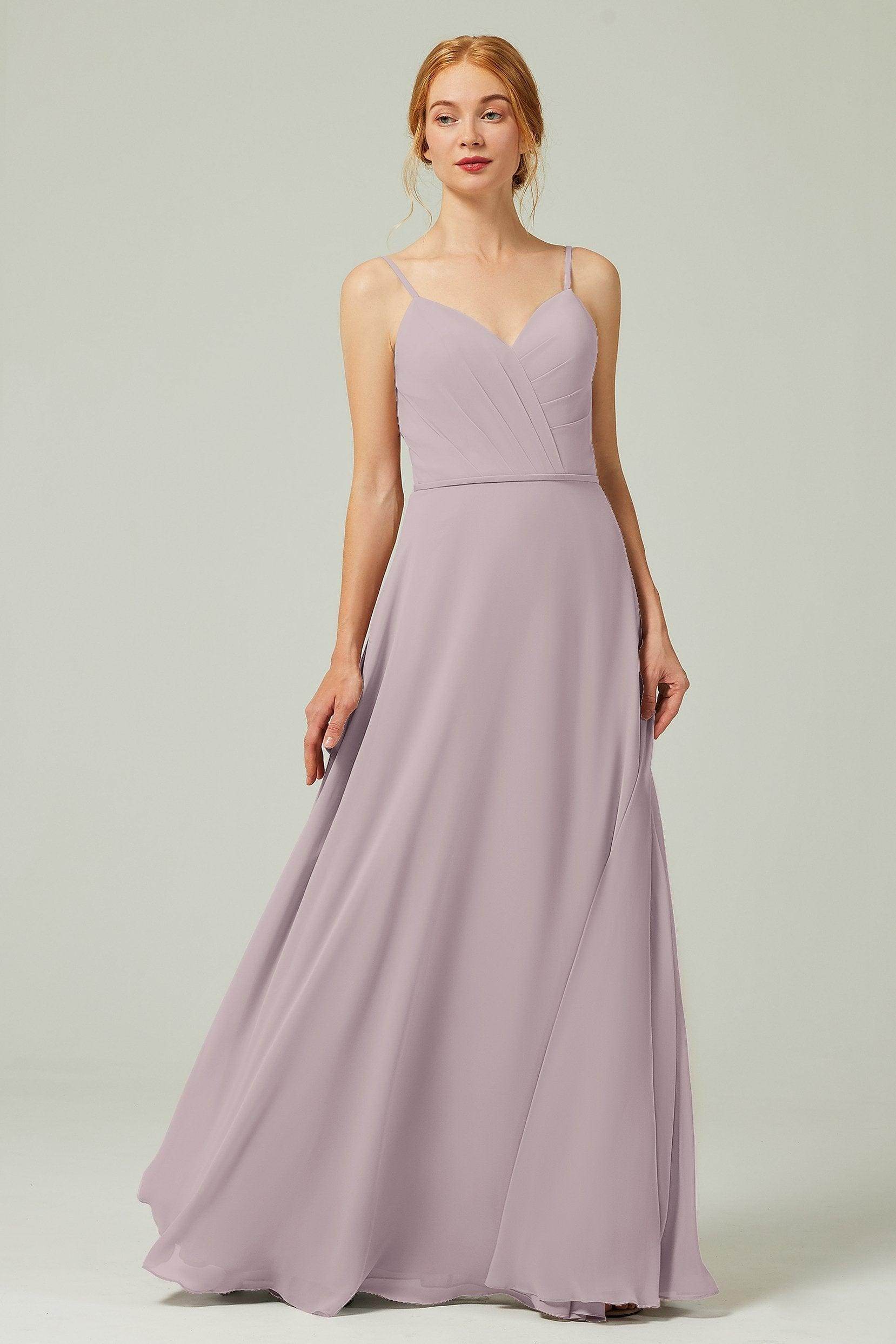 A-Line Floor Length Chiffon Bridesmaid Dress CB0312 - COCOMELODY