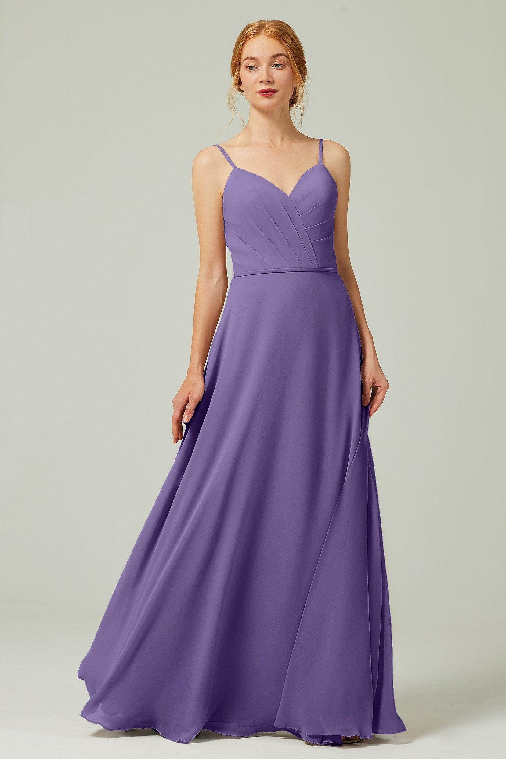 A-Line Floor Length Chiffon Bridesmaid Dress CB0312 - COCOMELODY