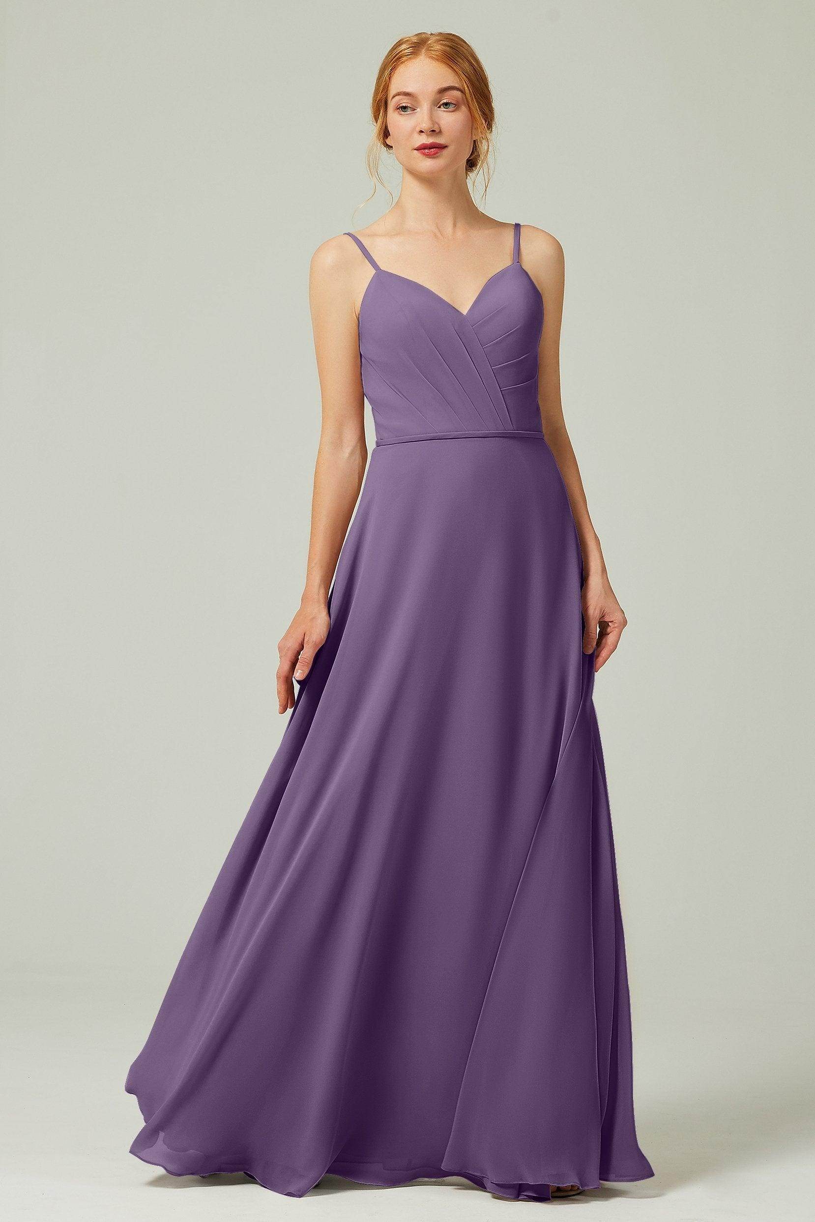 A-Line Floor Length Chiffon Bridesmaid Dress CB0312 - COCOMELODY