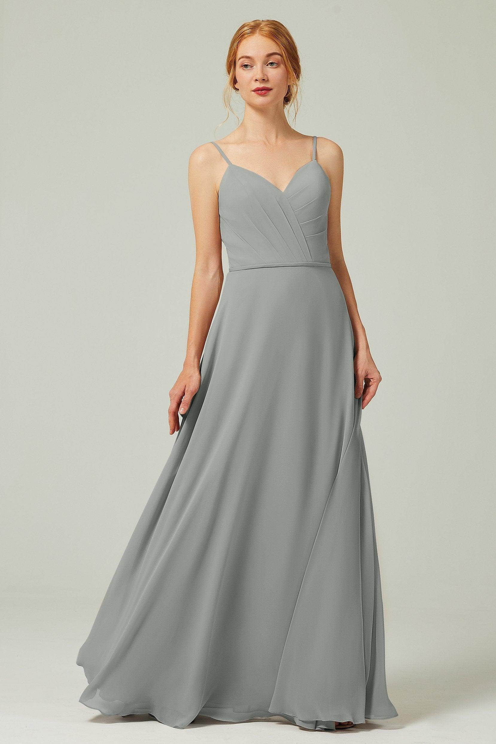 A-Line Floor Length Chiffon Bridesmaid Dress CB0312 - COCOMELODY