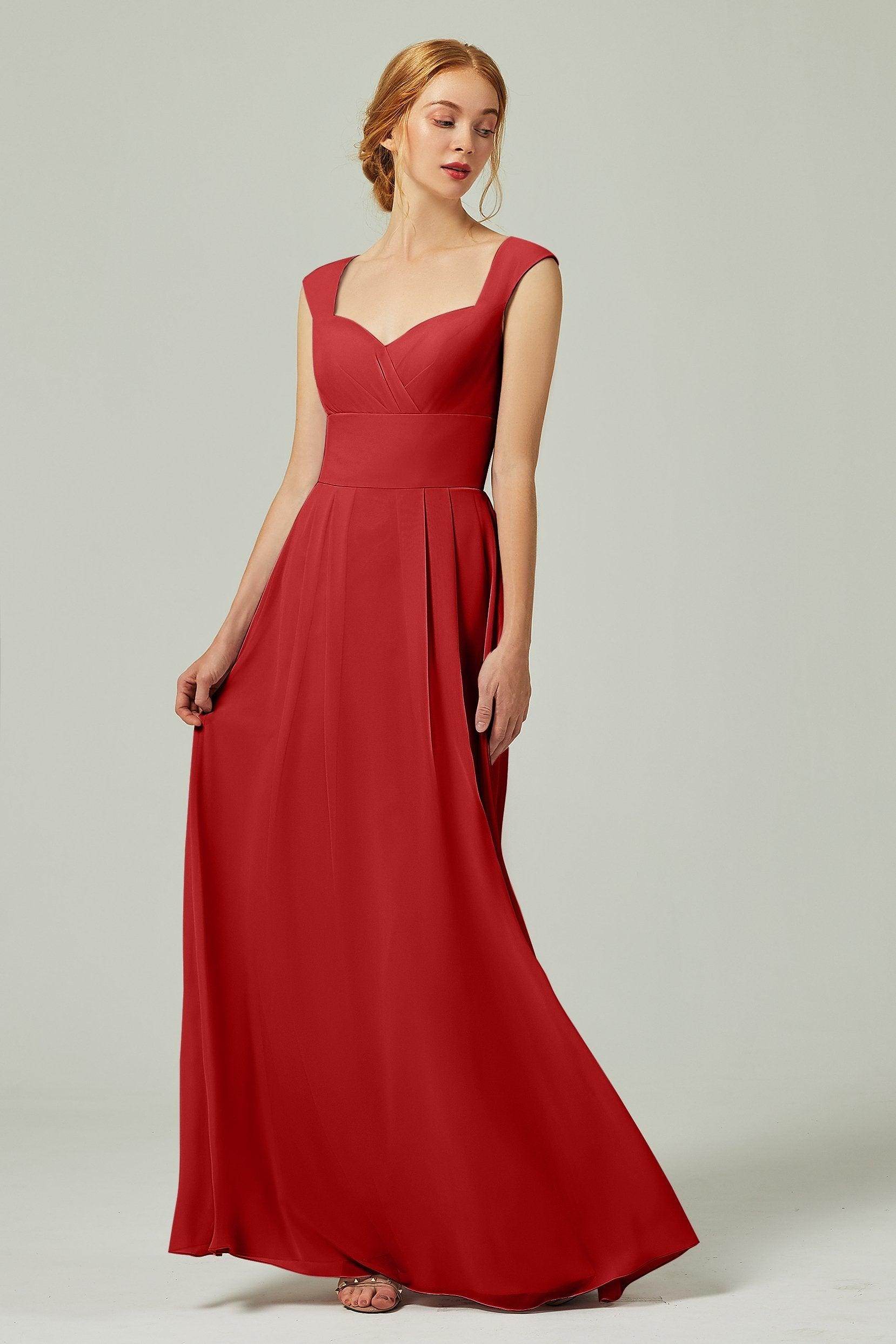 A-Line Floor Length Chiffon Bridesmaid Dress CB0315 - COCOMELODY
