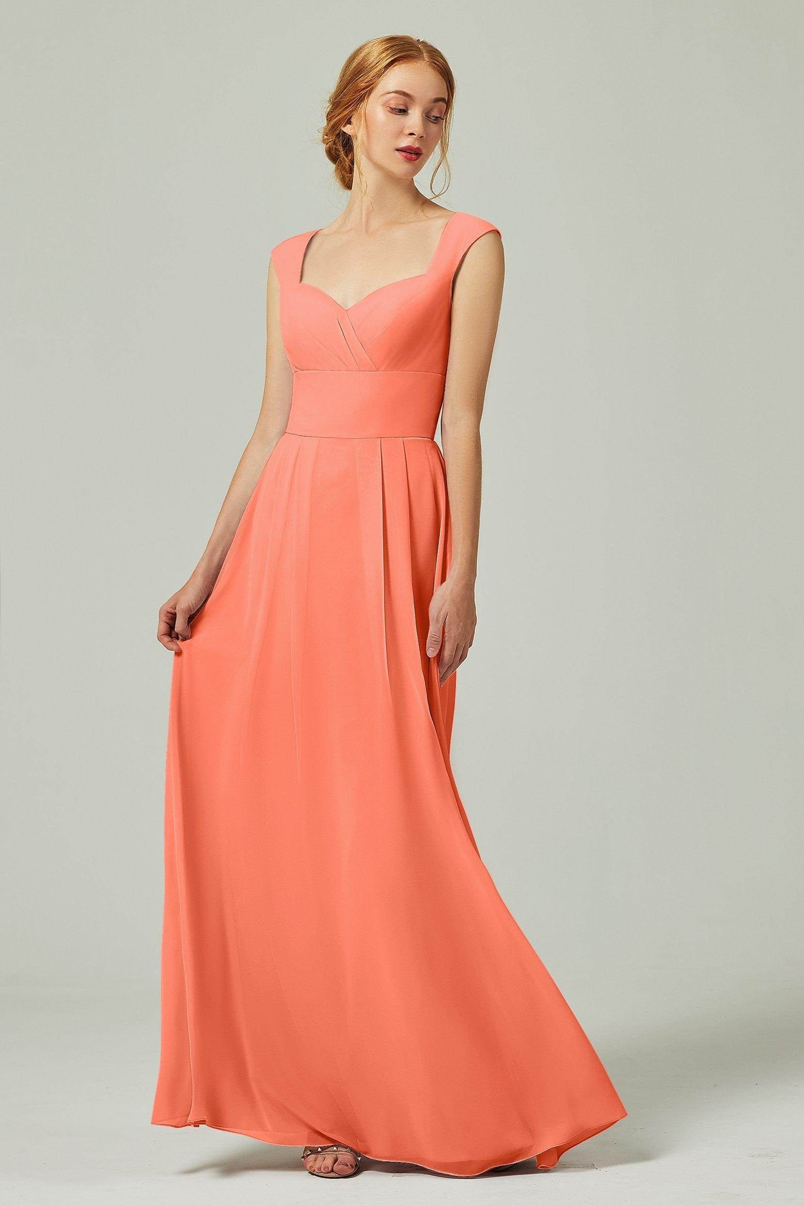 A-Line Floor Length Chiffon Bridesmaid Dress CB0315 - COCOMELODY