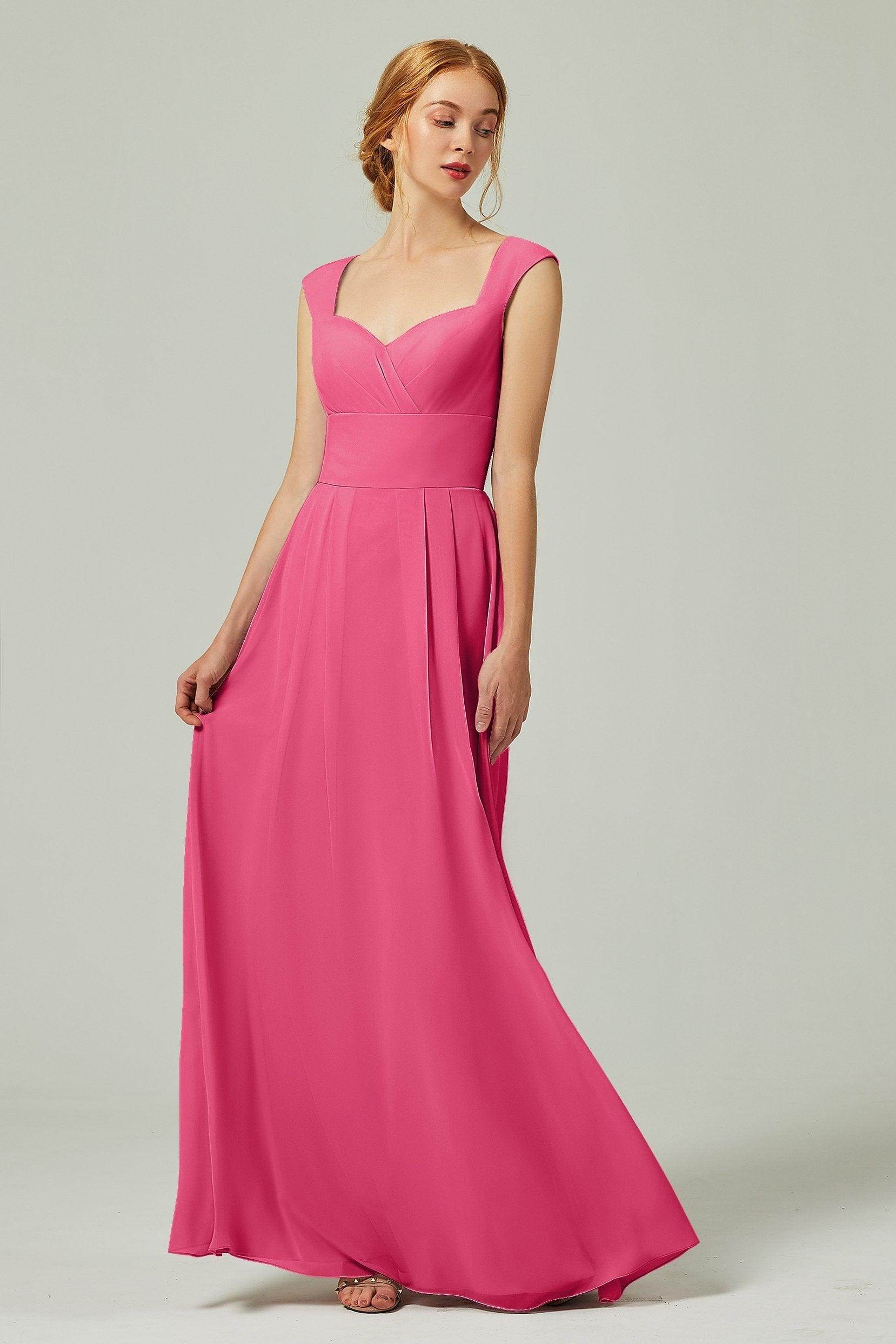 A-Line Floor Length Chiffon Bridesmaid Dress CB0315 - COCOMELODY