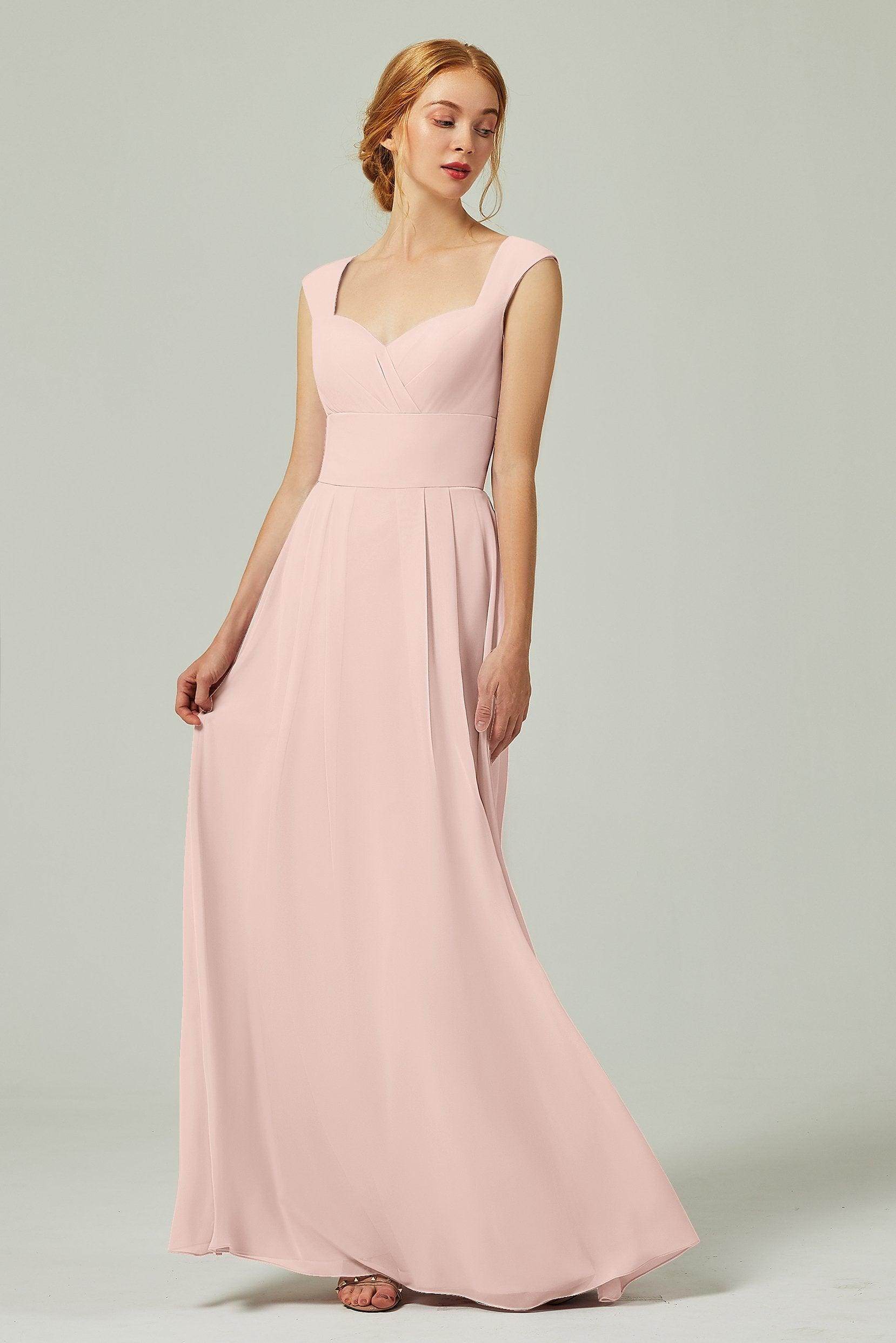 A-Line Floor Length Chiffon Bridesmaid Dress CB0315 - COCOMELODY