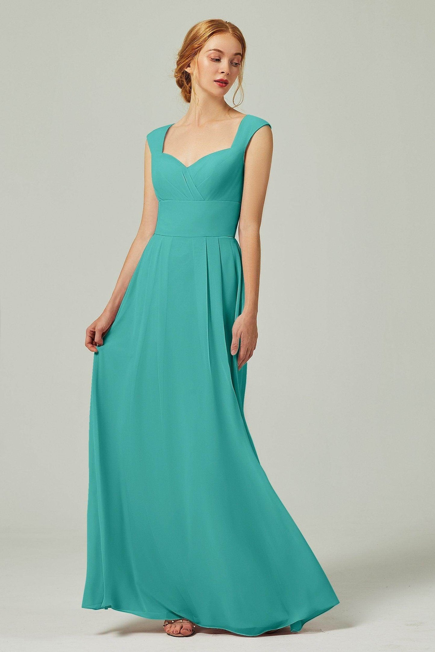 A-Line Floor Length Chiffon Bridesmaid Dress CB0315 - COCOMELODY