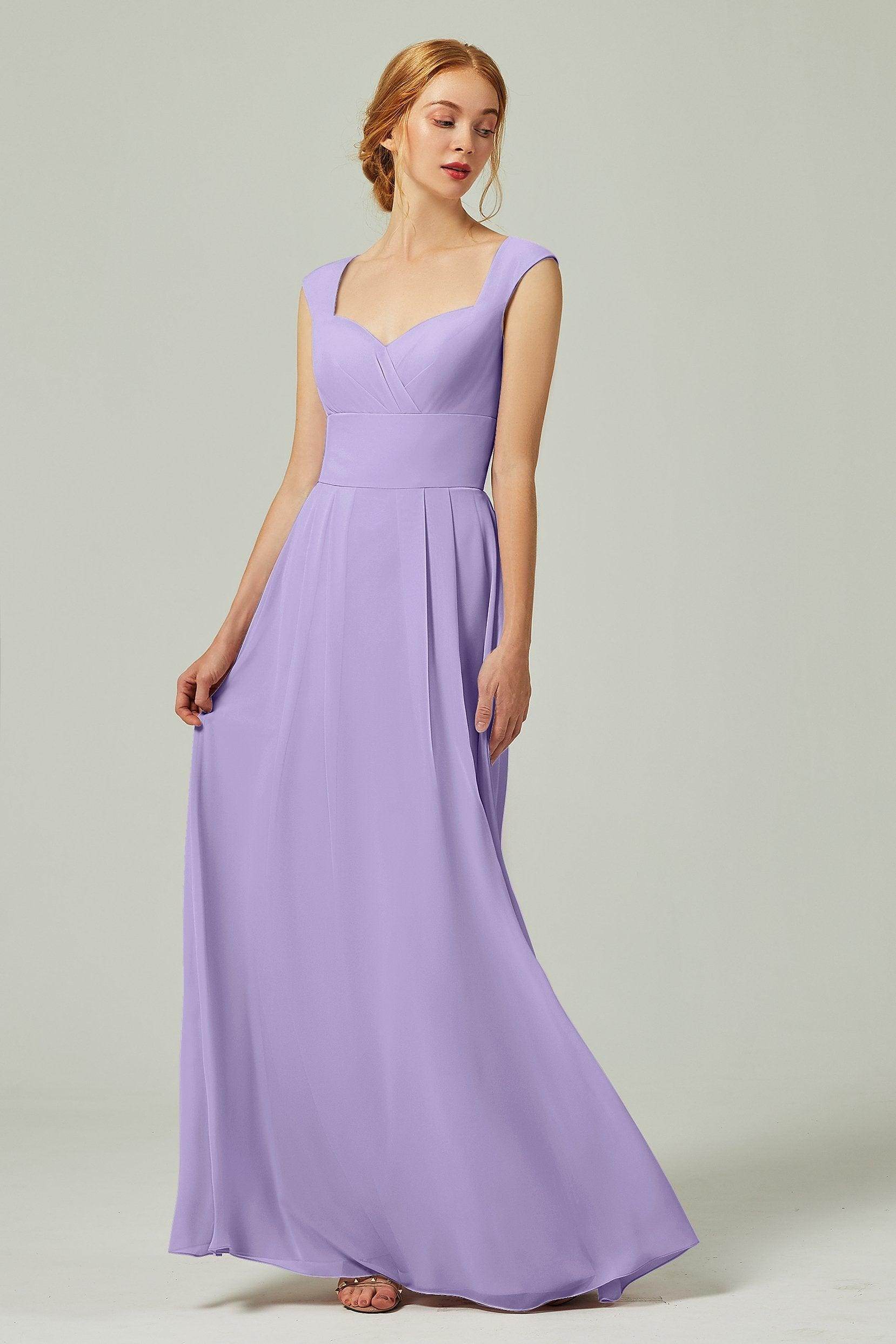 A-Line Floor Length Chiffon Bridesmaid Dress CB0315 - COCOMELODY