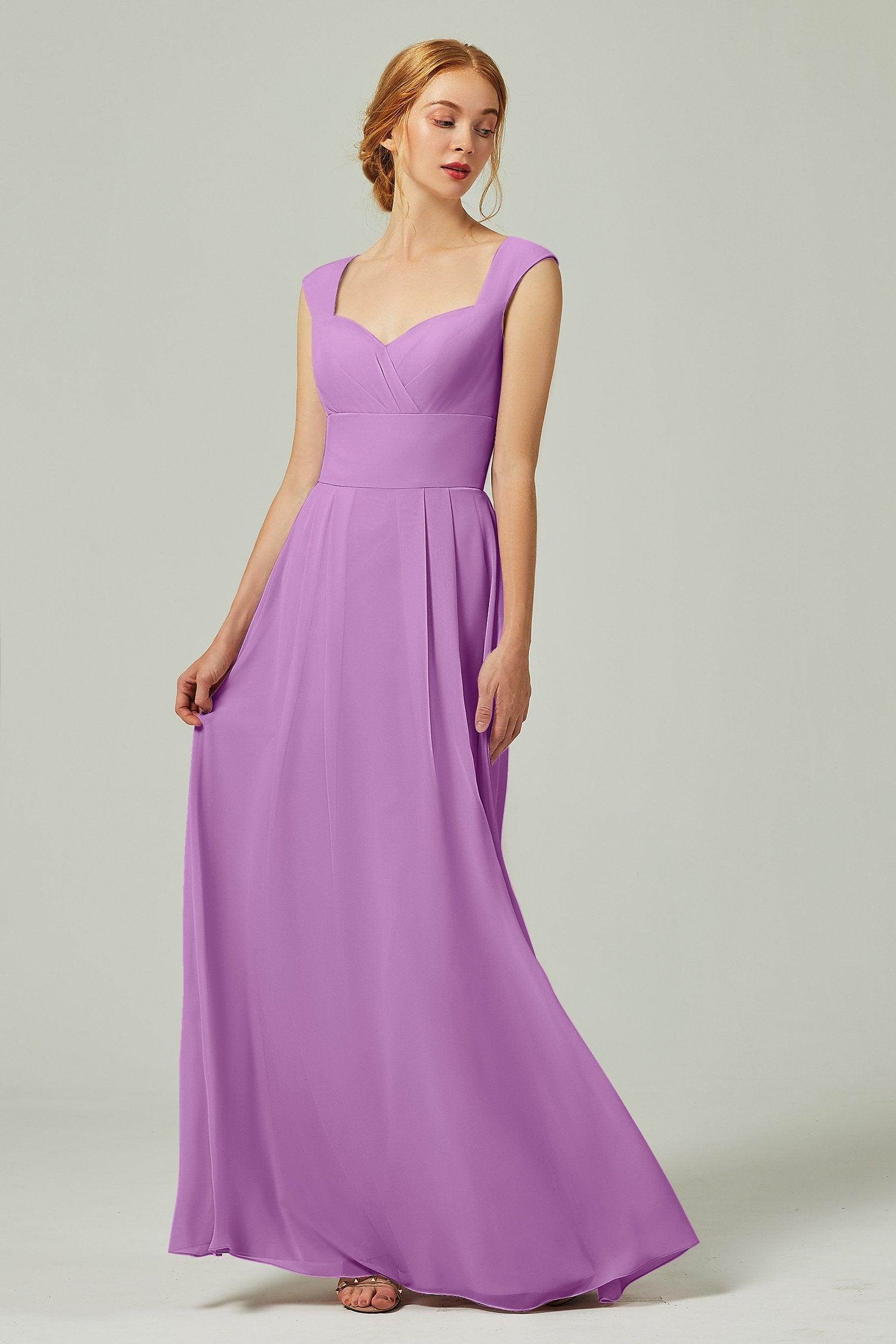 A-Line Floor Length Chiffon Bridesmaid Dress CB0315 - COCOMELODY