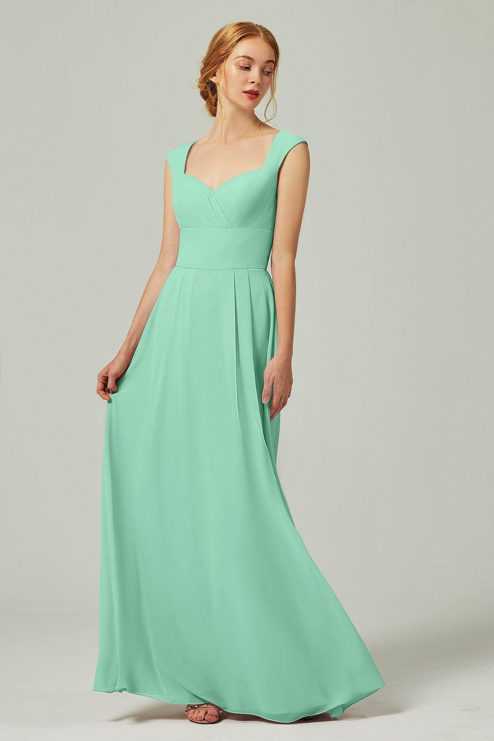 A-Line Floor Length Chiffon Bridesmaid Dress CB0315 - COCOMELODY
