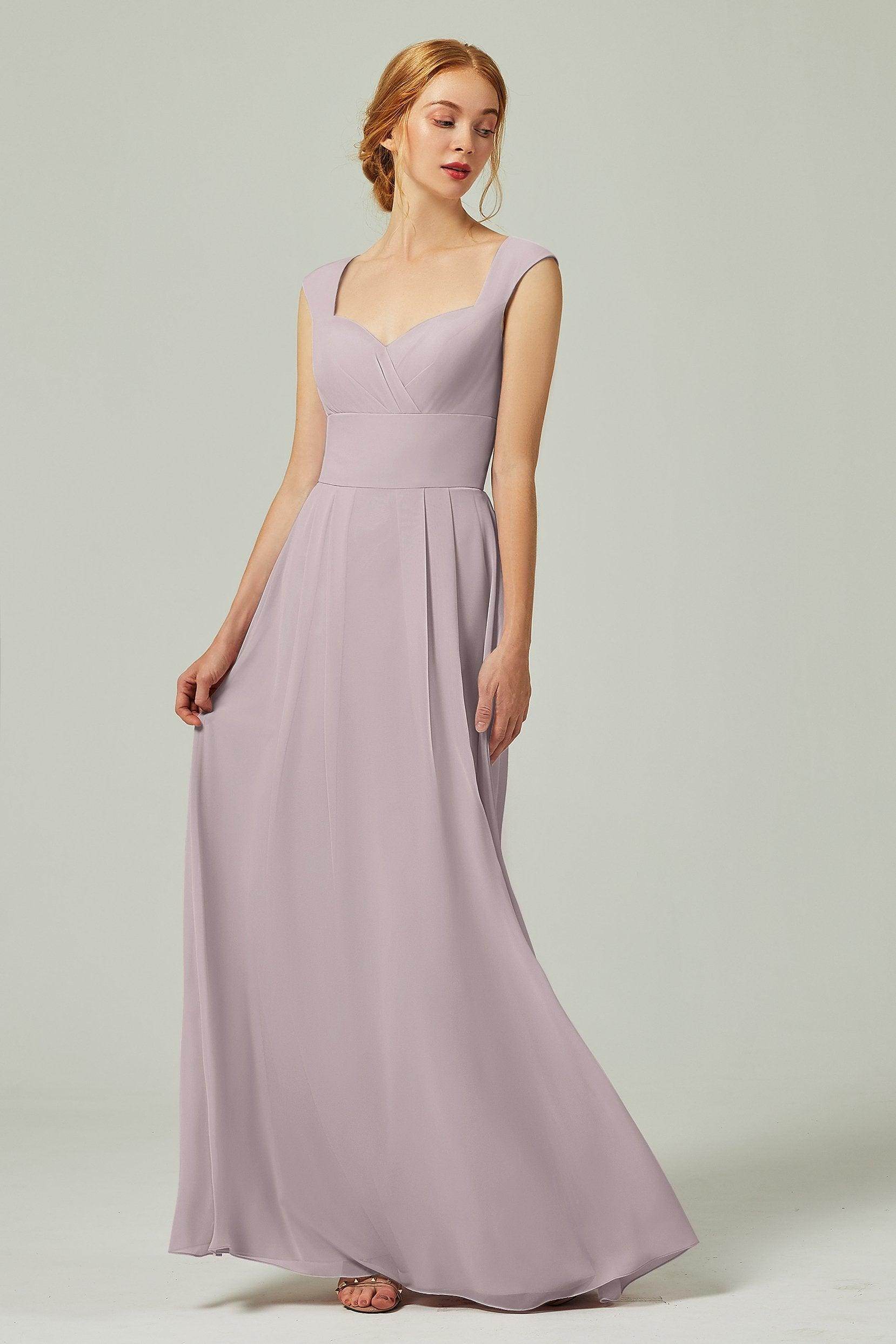 A-Line Floor Length Chiffon Bridesmaid Dress CB0315 - COCOMELODY