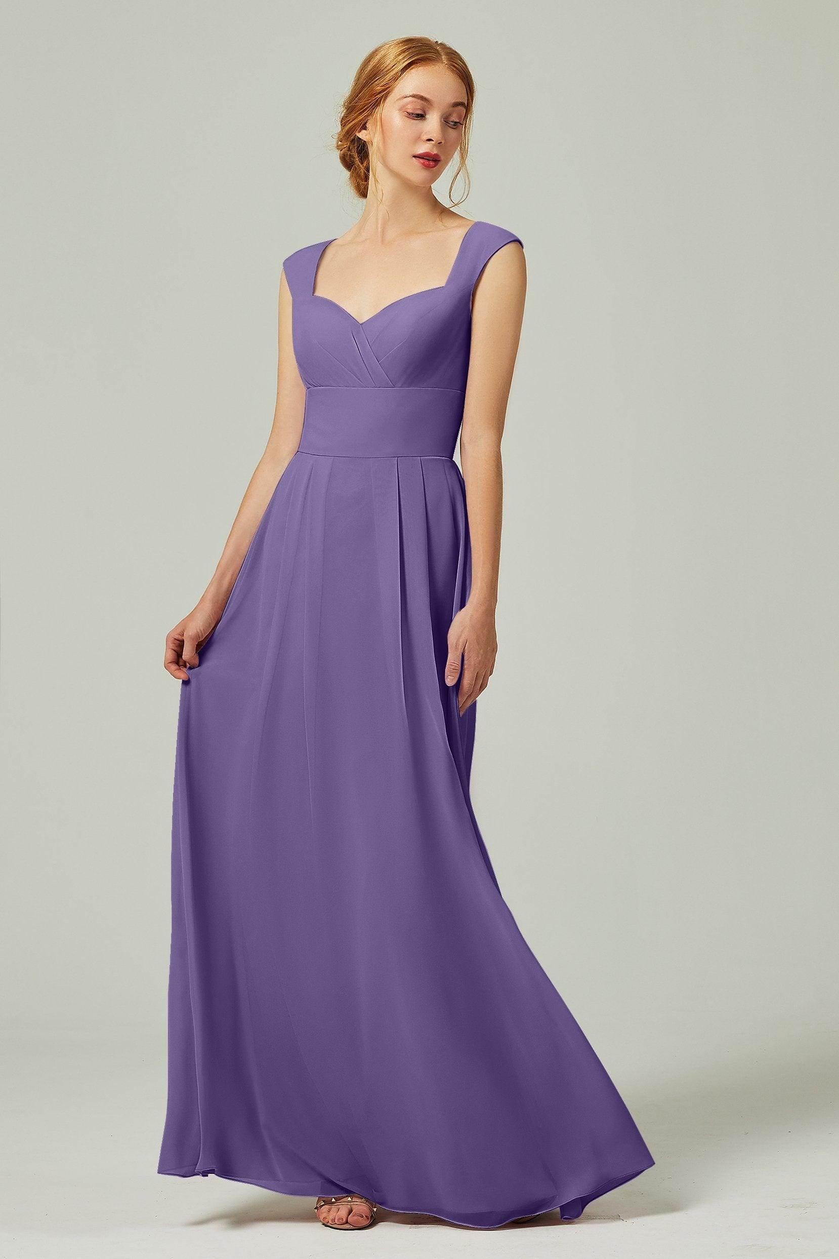 A-Line Floor Length Chiffon Bridesmaid Dress CB0315 - COCOMELODY