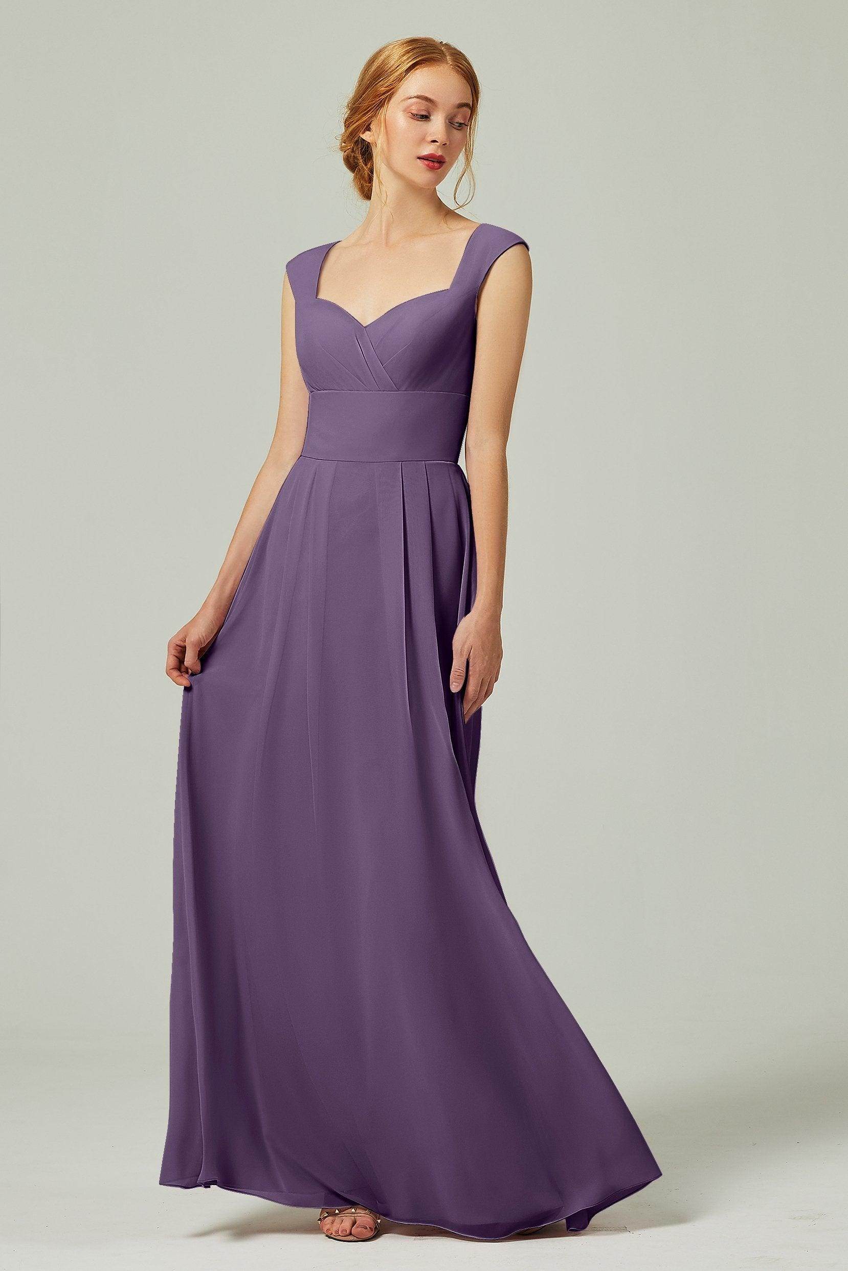A-Line Floor Length Chiffon Bridesmaid Dress CB0315 - COCOMELODY