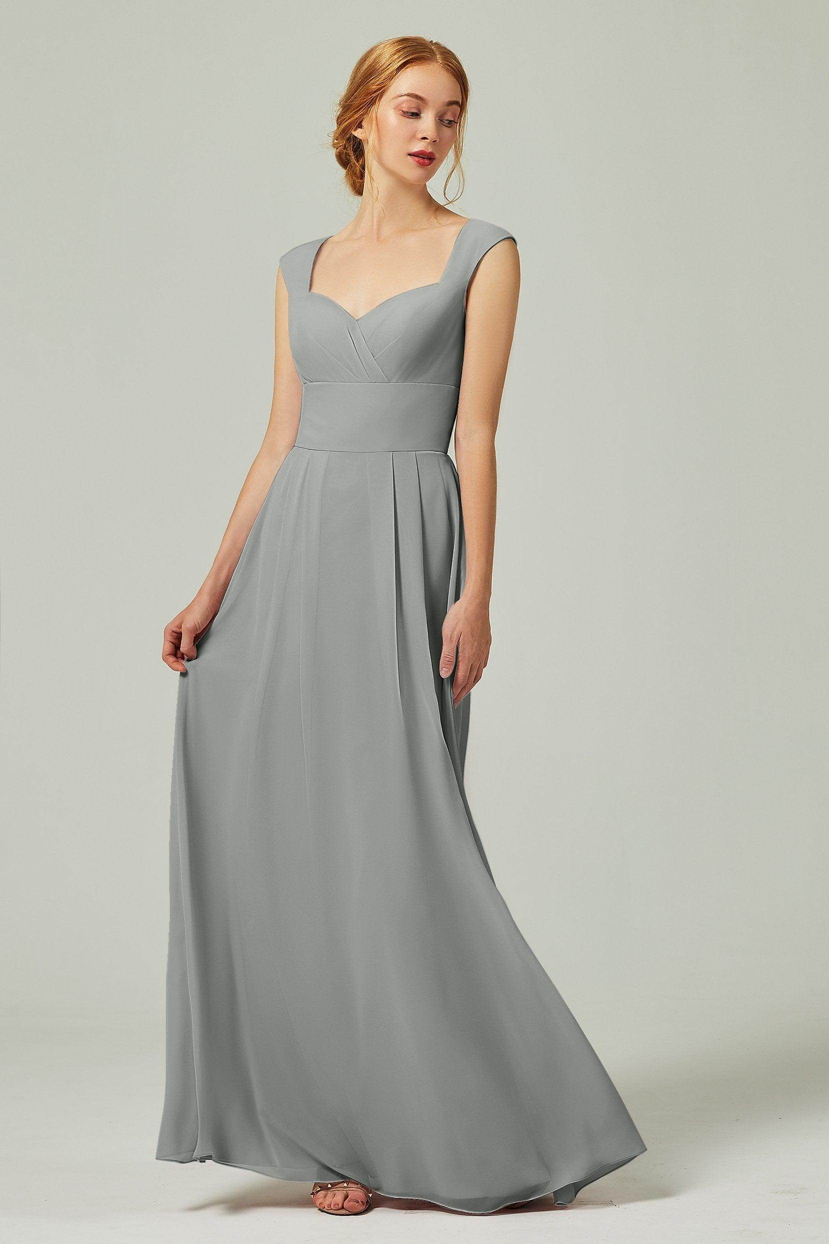 A-Line Floor Length Chiffon Bridesmaid Dress CB0315 - COCOMELODY