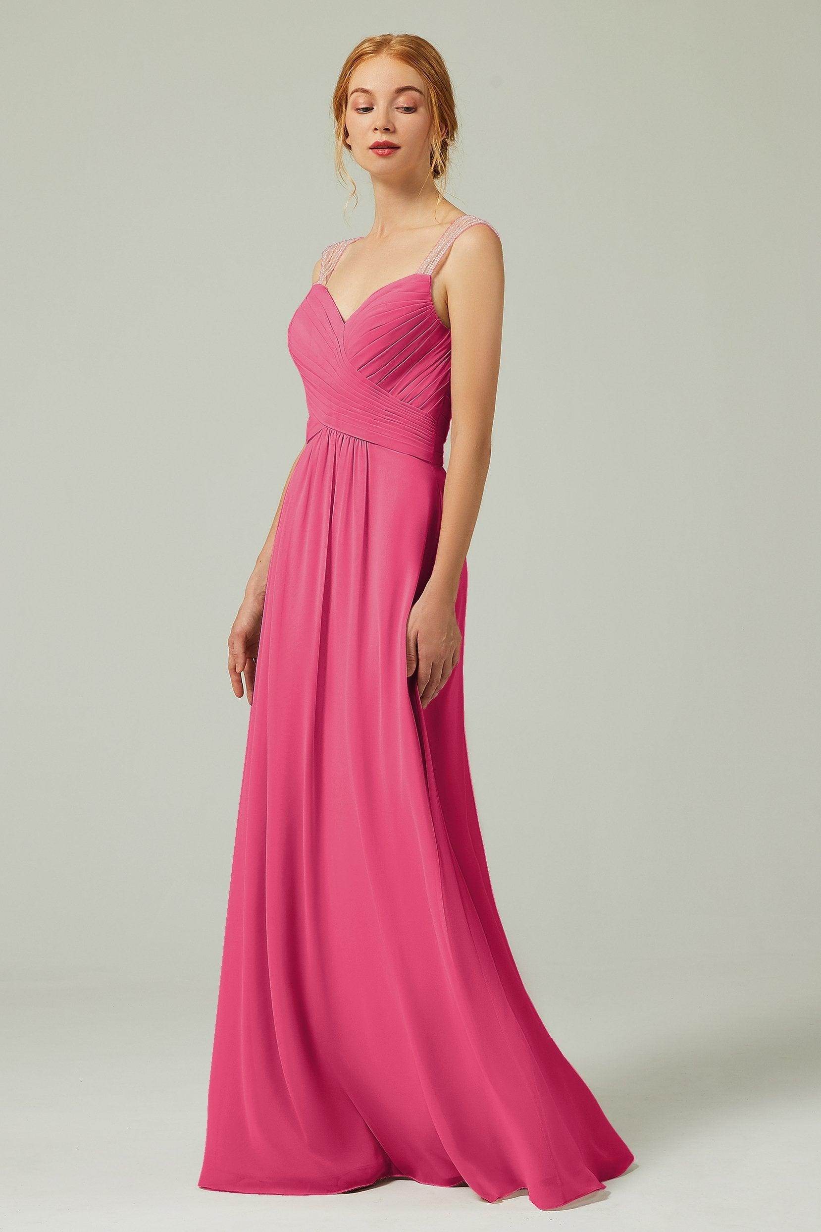 A-Line Floor Length Chiffon Bridesmaid Dress CB0316 - COCOMELODY