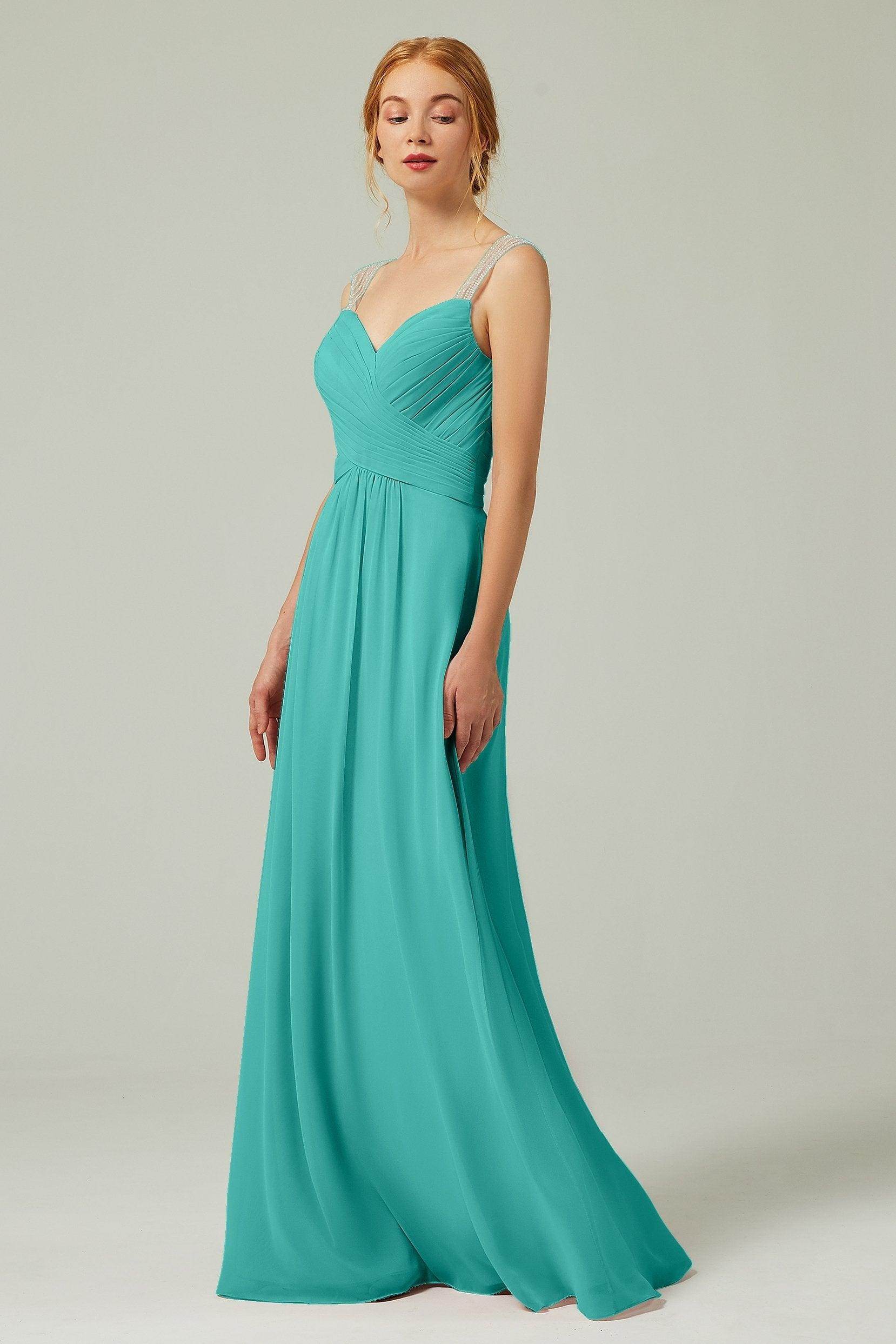 A-Line Floor Length Chiffon Bridesmaid Dress CB0316 - COCOMELODY