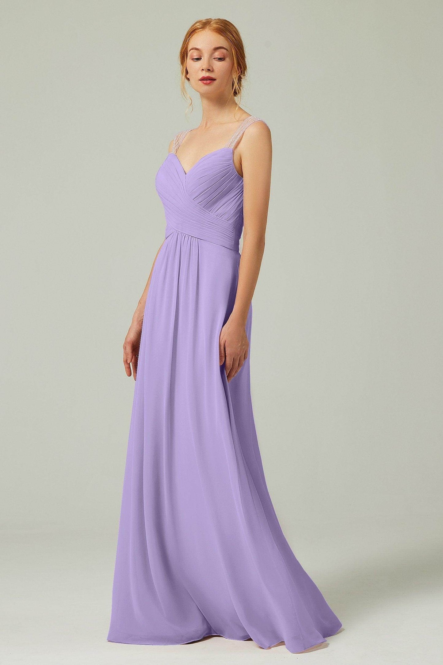 A-Line Floor Length Chiffon Bridesmaid Dress CB0316 - COCOMELODY