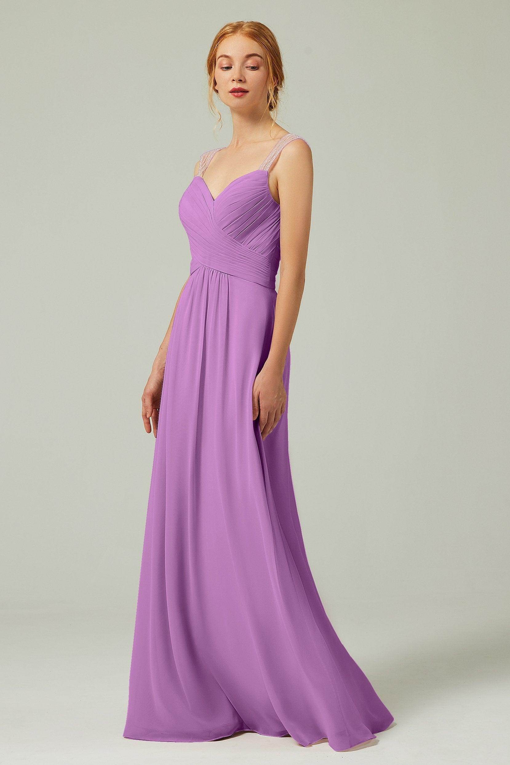 A-Line Floor Length Chiffon Bridesmaid Dress CB0316 - COCOMELODY