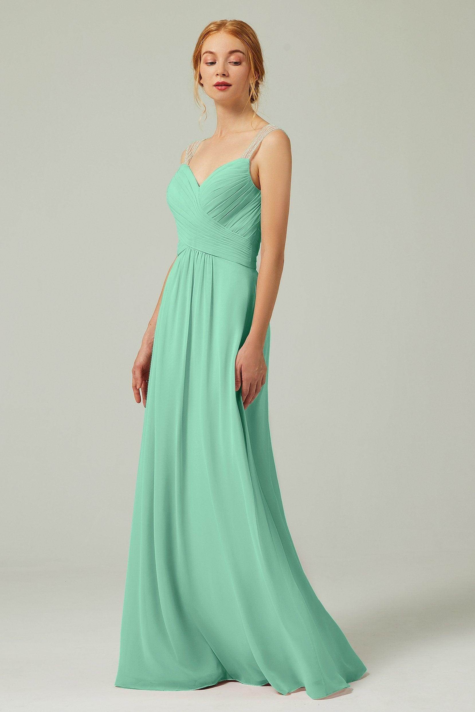 A-Line Floor Length Chiffon Bridesmaid Dress CB0316 - COCOMELODY