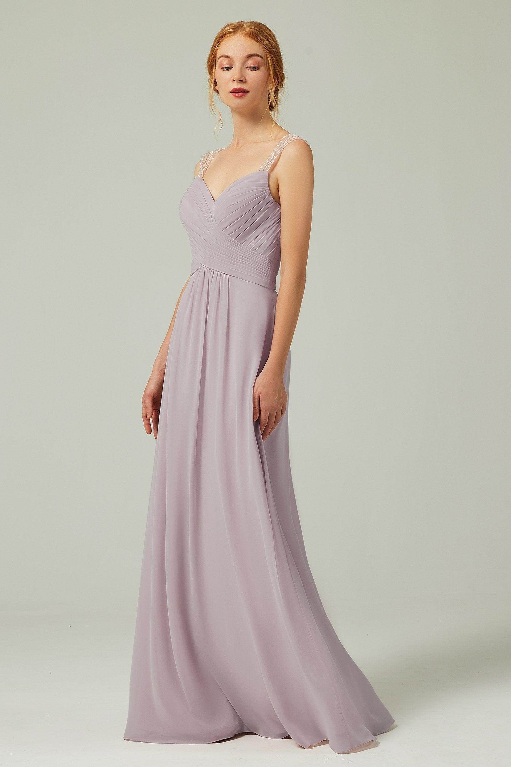 A-Line Floor Length Chiffon Bridesmaid Dress CB0316 - COCOMELODY