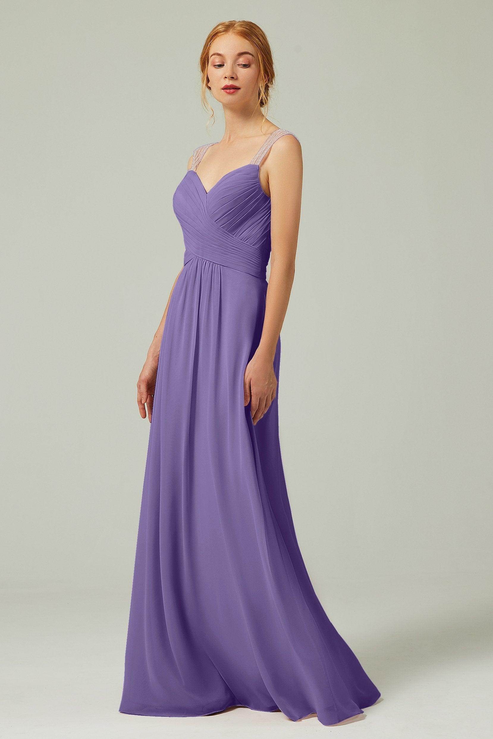 A-Line Floor Length Chiffon Bridesmaid Dress CB0316 - COCOMELODY