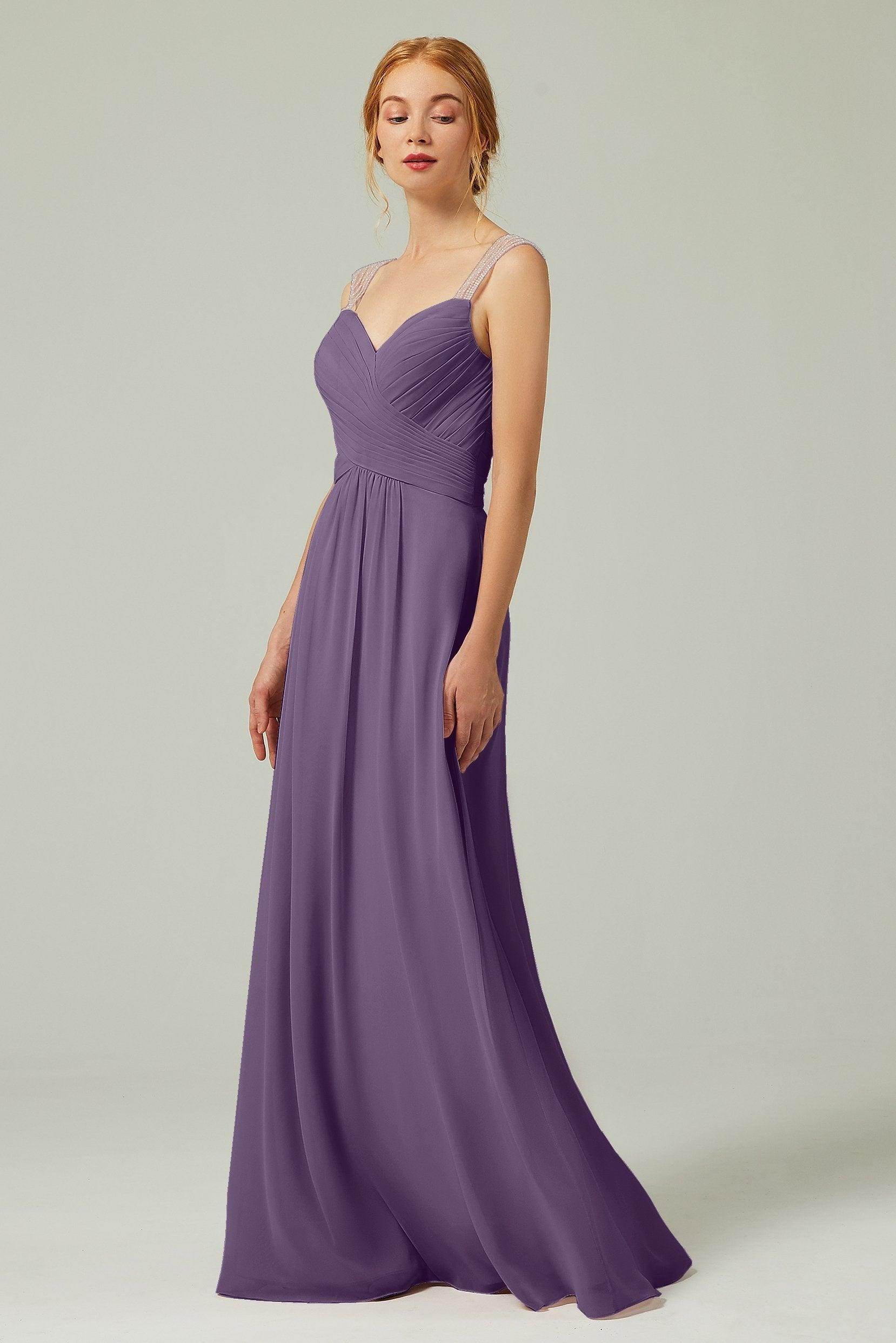 A-Line Floor Length Chiffon Bridesmaid Dress CB0316 - COCOMELODY