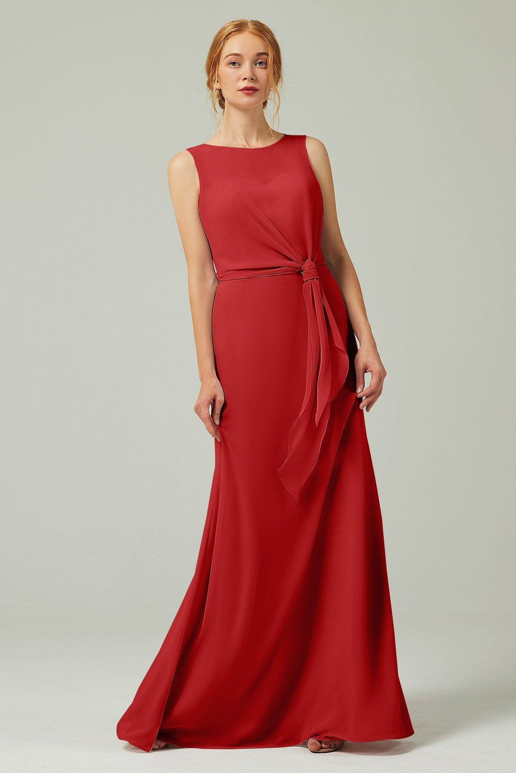 A-Line Floor Length Chiffon Bridesmaid Dress CB0317 - COCOMELODY